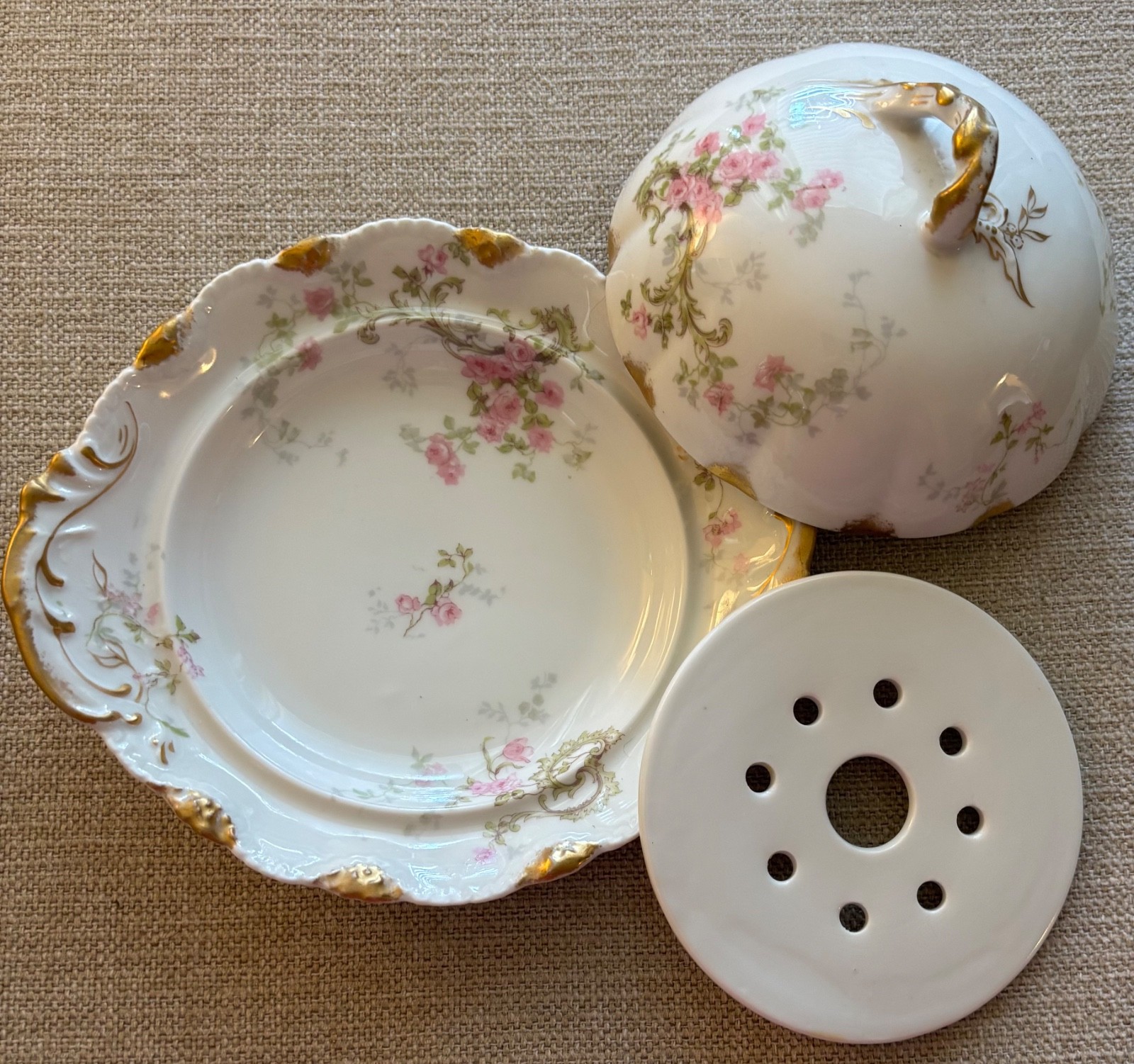 Antique Theodore Haviland Limoges Schleiger Covered Butter Dish w/Insert Antique Theodore Haviland Limoges Schleiger Covered Butter Dish w/Insert