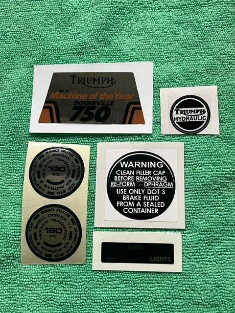 Triumph T140 1973-1978 BONNEVILLE Decal Sticker 6 total