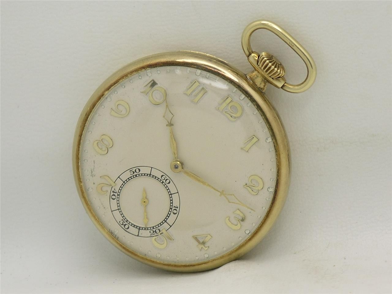 VERY RARE TOP GRADE 23 JEWEL 44MM SOLID 14K MOVADO GENTS POCKET WATCH RUNNING