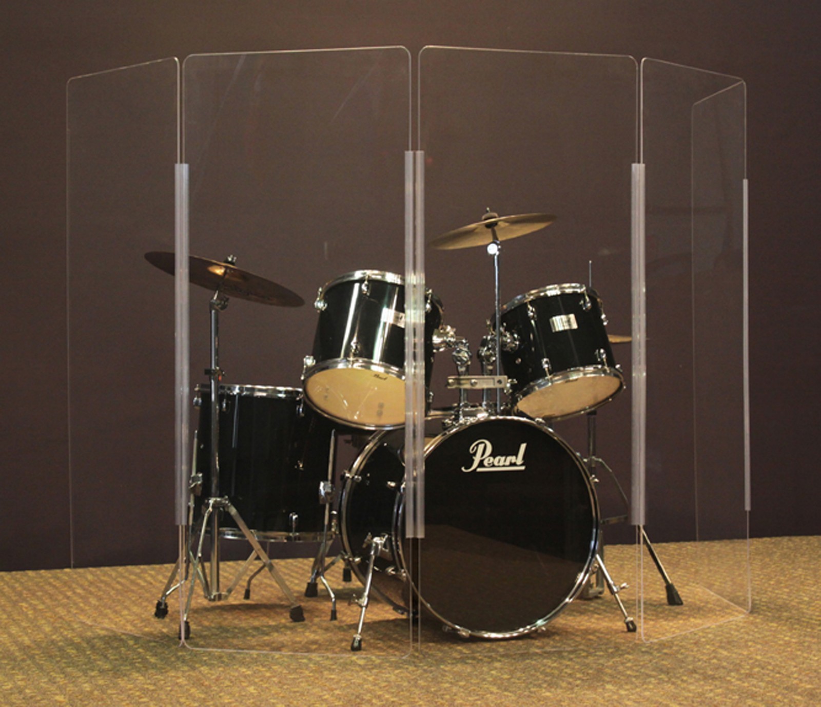 NEW 5-ft 5-Panel Budget Shield Drum Shield, Plexiglas Drum Screen, Drum Cage