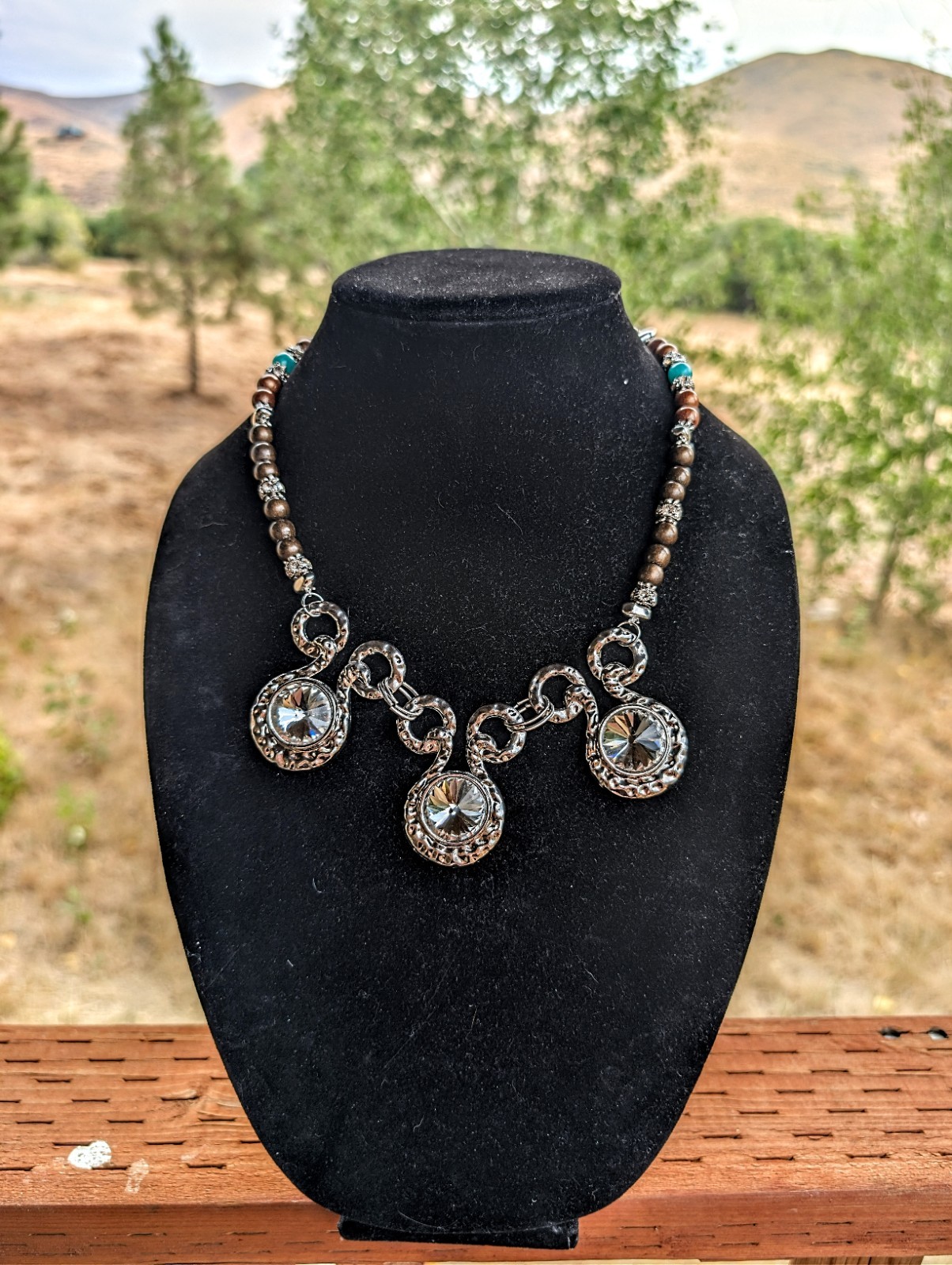 Handmade Necklace With Unique Boho Style With Handmade Resin Beads