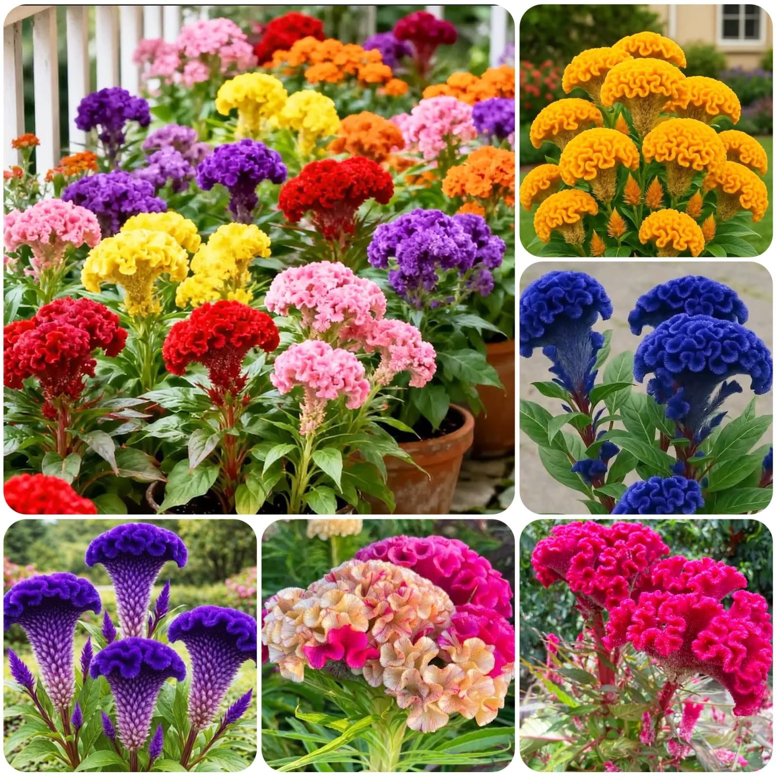 300+ Rare Mixed Cockscomb Flower Seeds for Planting Outdoor Garden