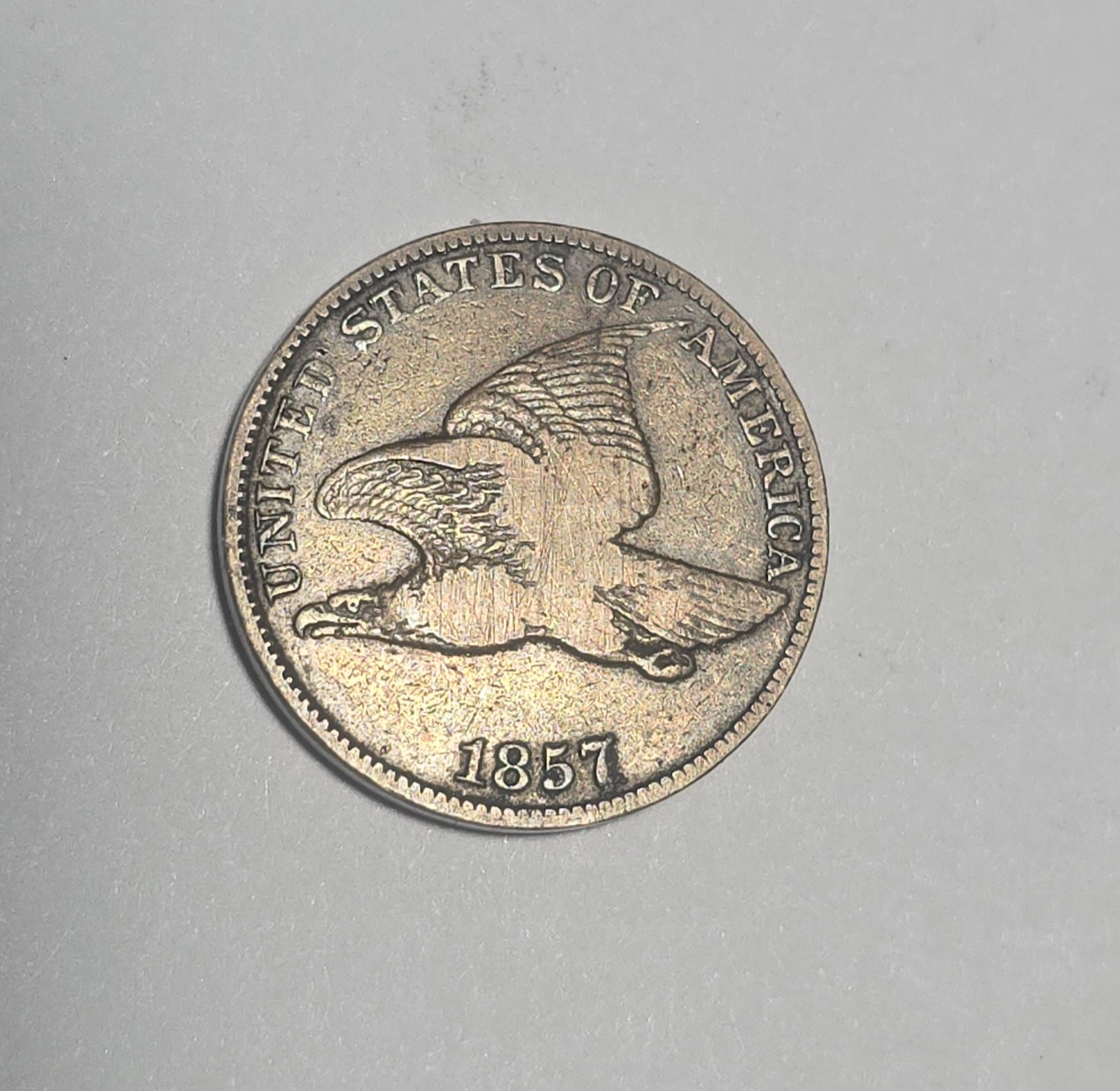 1857 Flying Eagle Cent Unnatural Wear