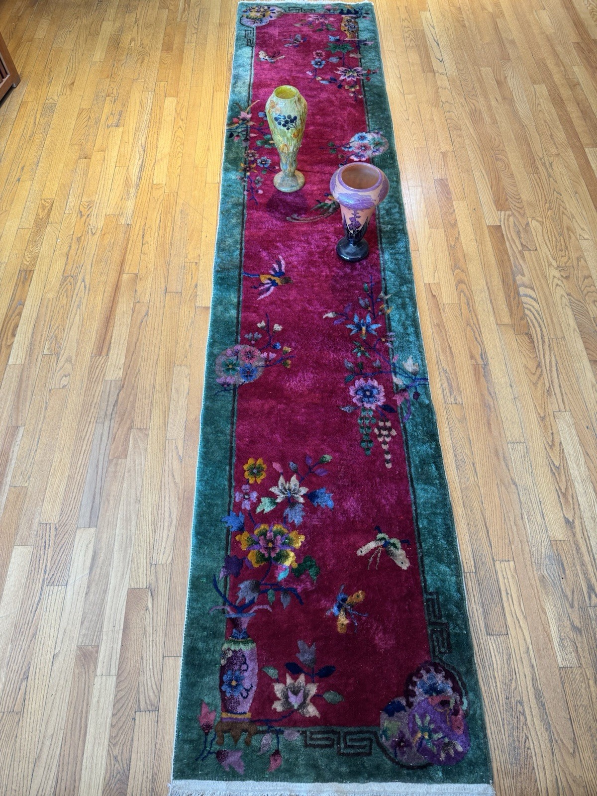 Unbelievable Antique Chinese Art Deco Runner Rug Circa 1930 Very Rare 11’6 X 2’6 Unbelievable Antique Chinese Art Deco Runner Rug Circa 1930 Very Rare 11’6 X 2’6
