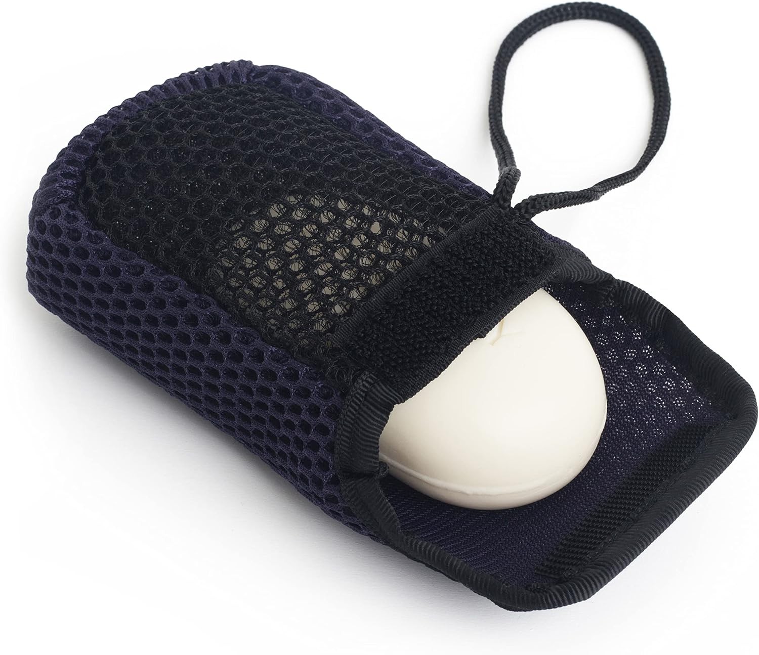 Blue, Exfoliating Bar Soap Pouch Dual-Sided Body Scrubber