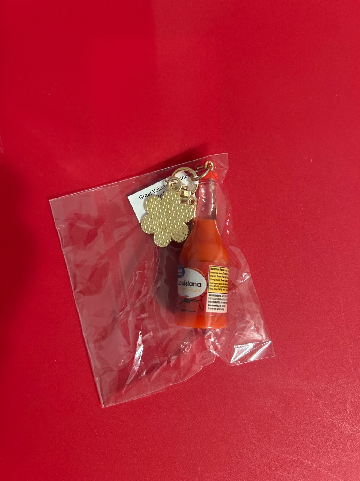 Walmart Great Value Hot Sauce Bottle Purse Charm, Viral Bag Keychain Gold. NEW Walmart Great Value Hot Sauce Bottle Purse Charm, Viral Bag Keychain Gold. NEW