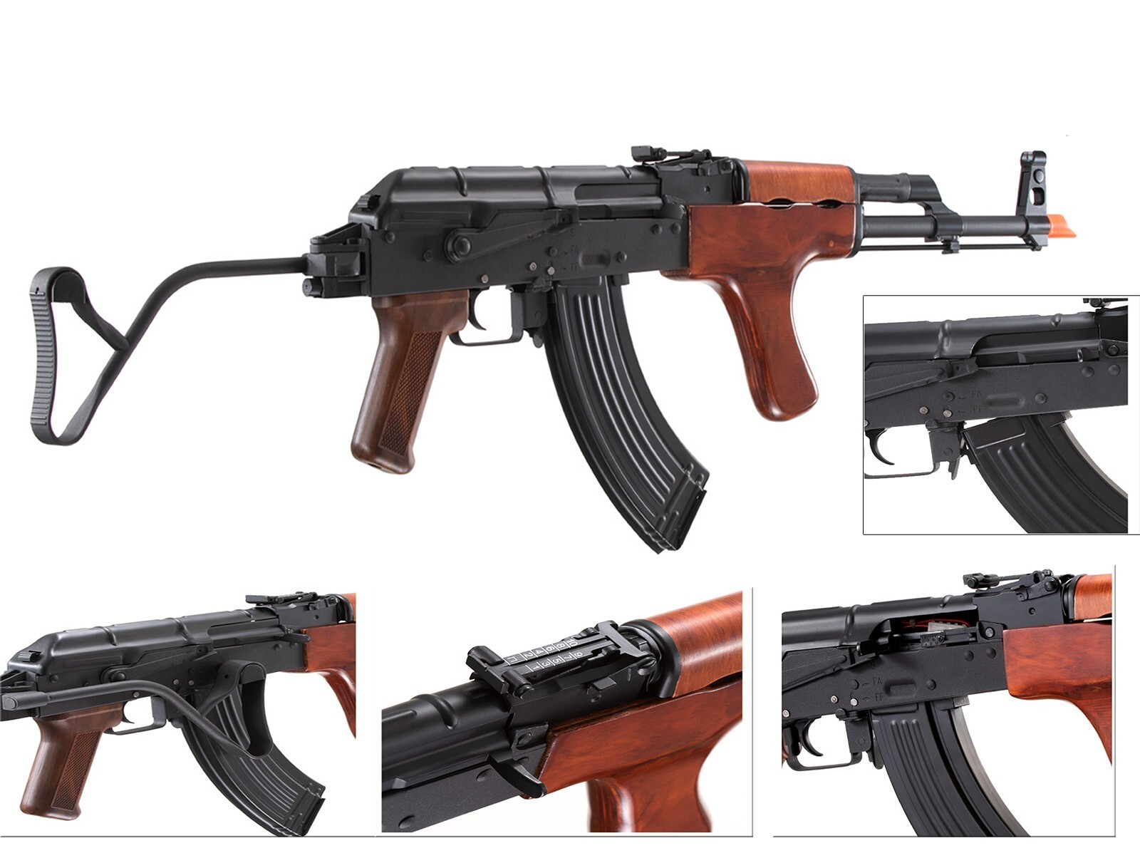 Double Bell Electric Full Metal AEG Airsoft Rifle BB 350FPS w/Foldable Stock