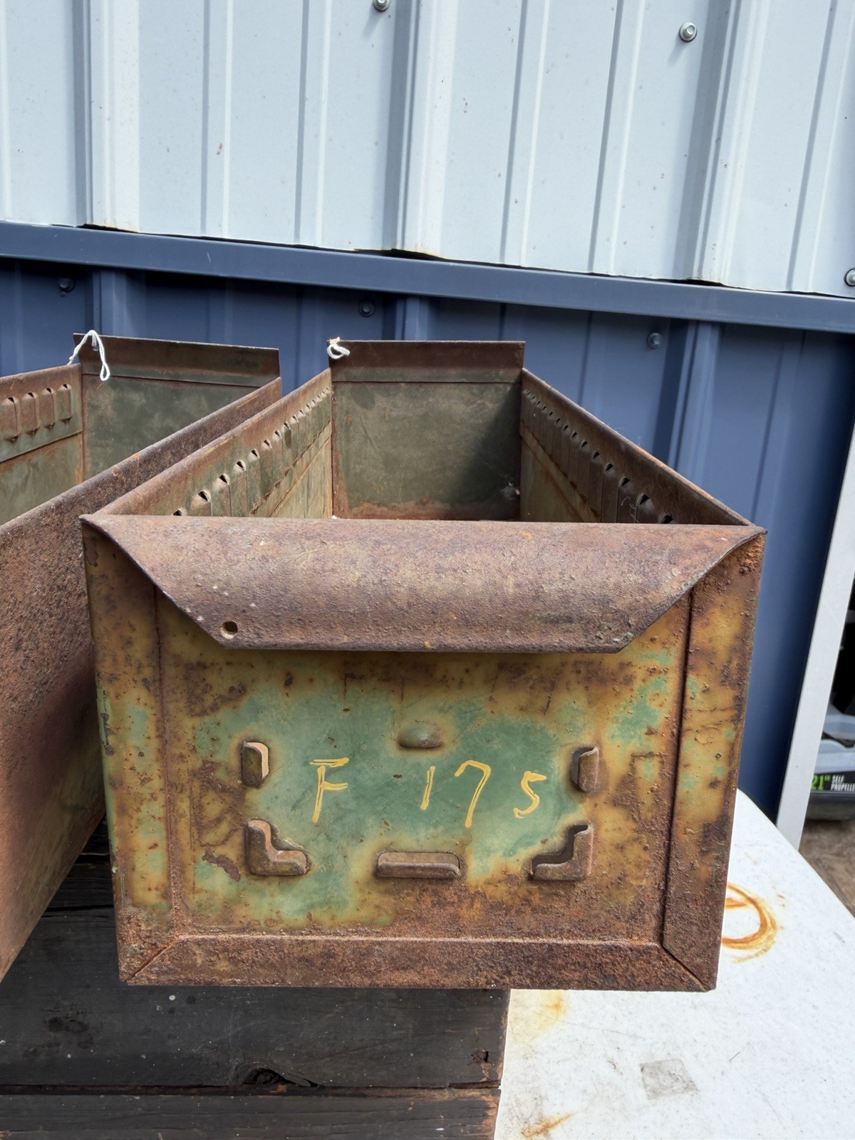 Vintage Industrial Equipto Steel Drawer Green Metal Rusty Patina 18x5.5” Vintage Industrial Equipto Steel Drawer Green Metal Rusty Patina 18x5.5”