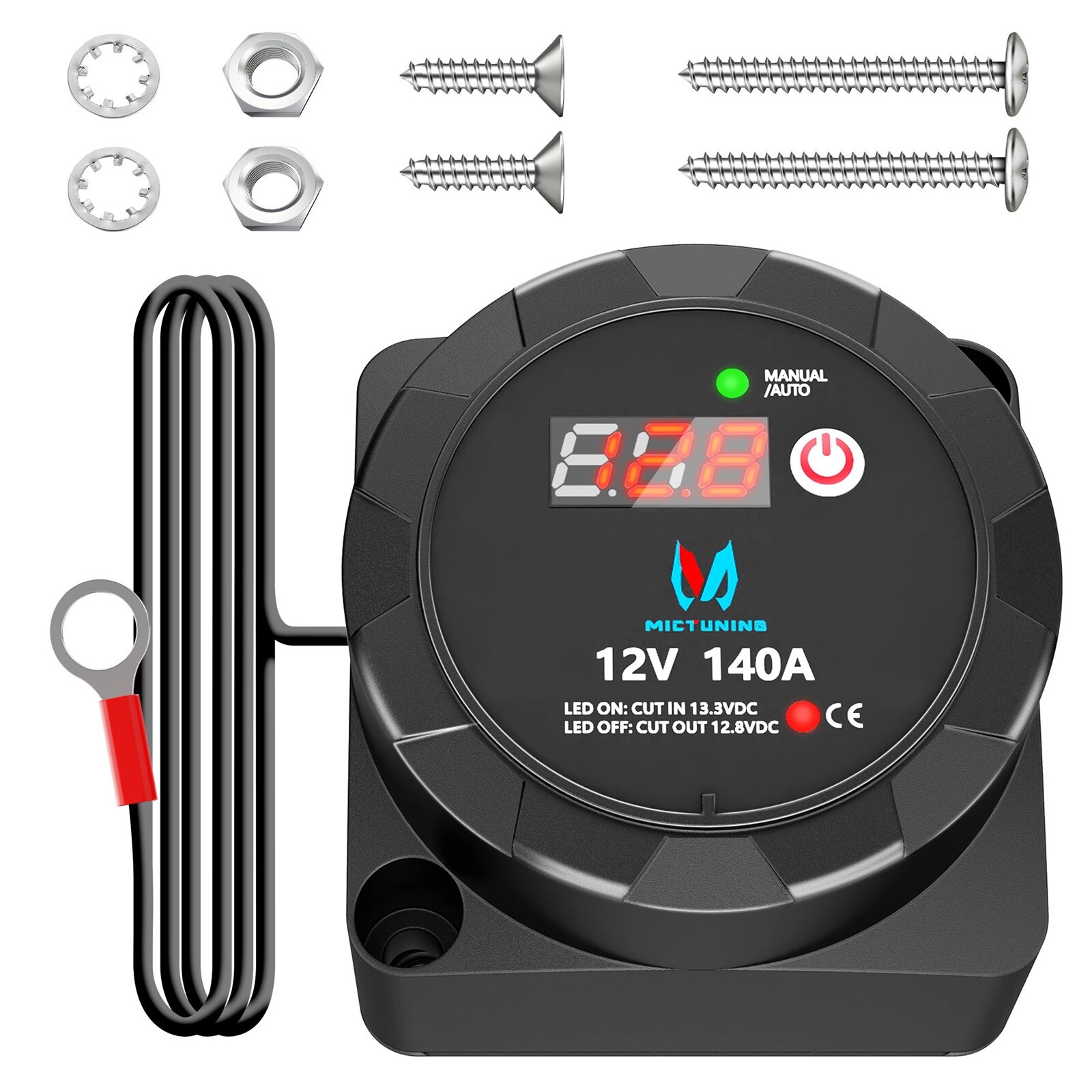 Smart Dual Battery Isolator 12V 140A Split Charge Relay Kit w/ Digital Voltmeter Smart Dual Battery Isolator 12V 140A Split Charge Relay Kit w/ Digital Voltmeter