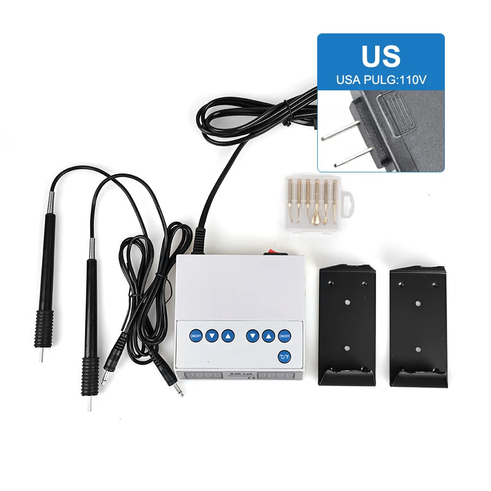 Ultra-thin Double Pen Dental Electric Wax Knife Lab Waxer Carving +6 Copper Tips