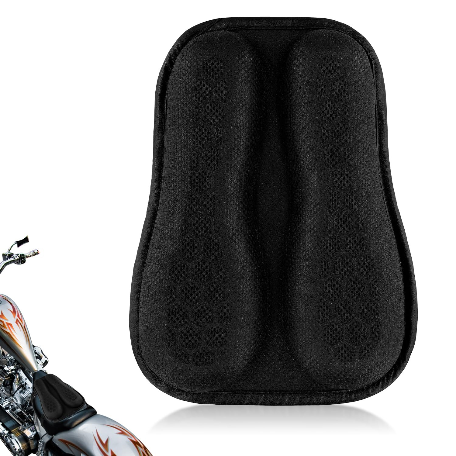 NQEUEPN Universal Motorcycle Seat Cushion, High Elastic Gel 3D Honeycomb Gel Sea