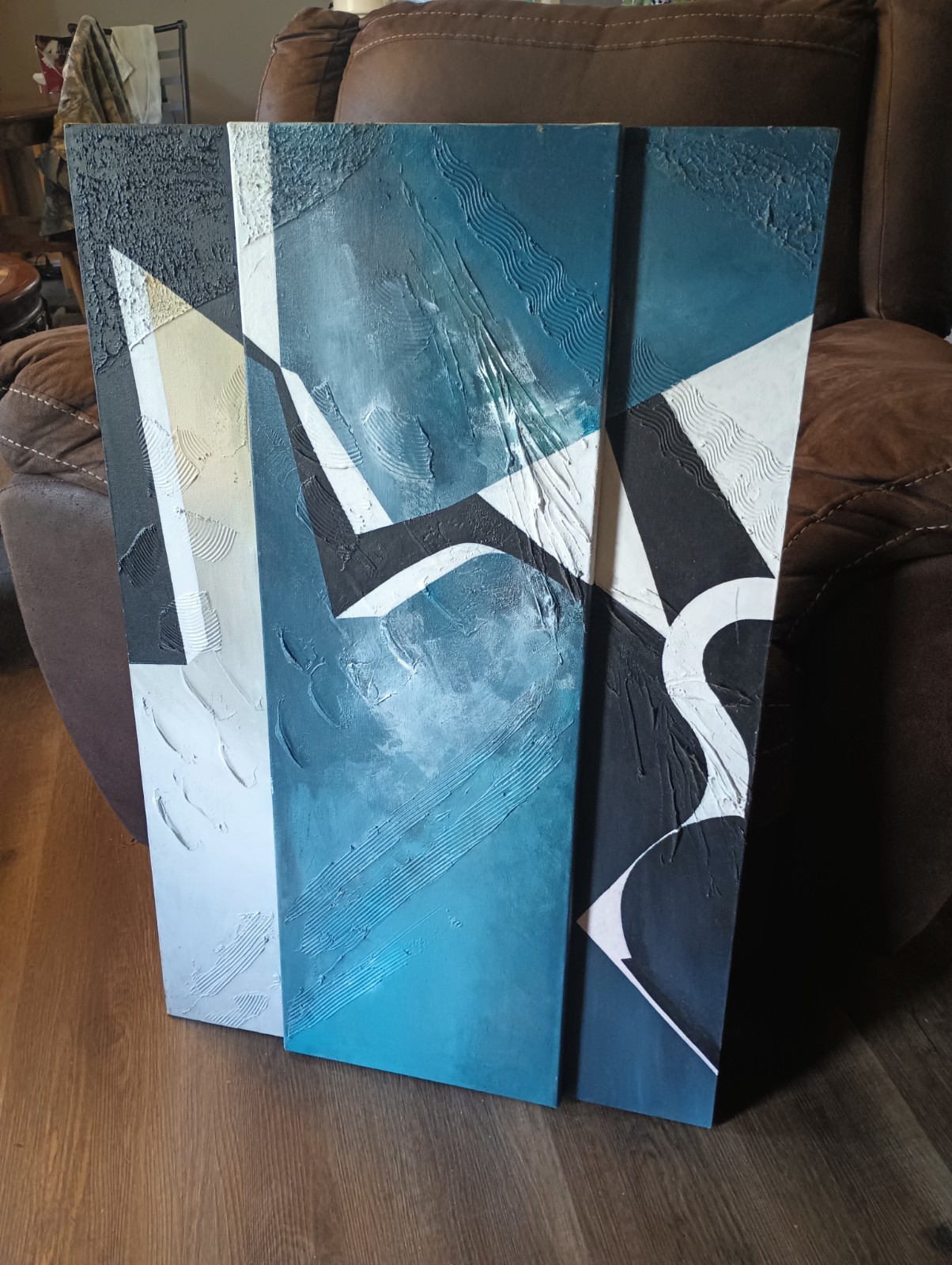 Vtg MCM 60-90s Abstract Painting Geometric Modern Textured Canvas Large 36x24\ Vtg MCM 60-90s Abstract Painting Geometric Modern Textured Canvas Large 36x24\