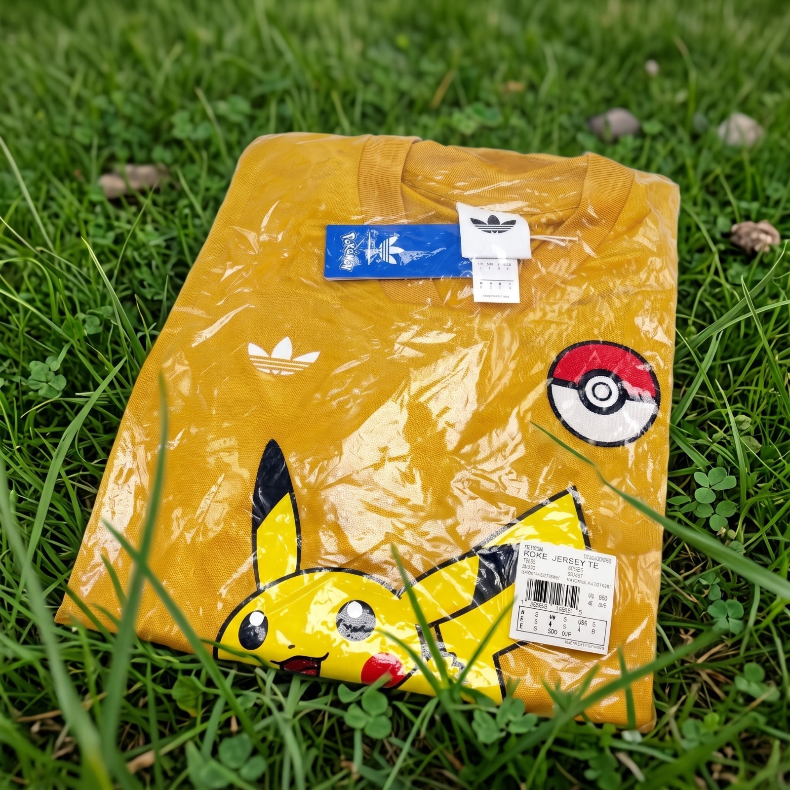 Mens adidas Originals Pokemon Pikachu Soccer Jersey Tee S-2XL Yellow IB7065