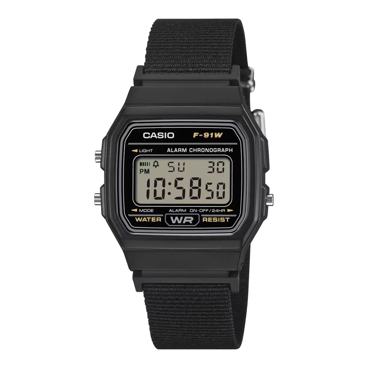 Casio F-91WF-1A Digital 35mm Black Dial  Recycled Cloth Band New Unisex Watch