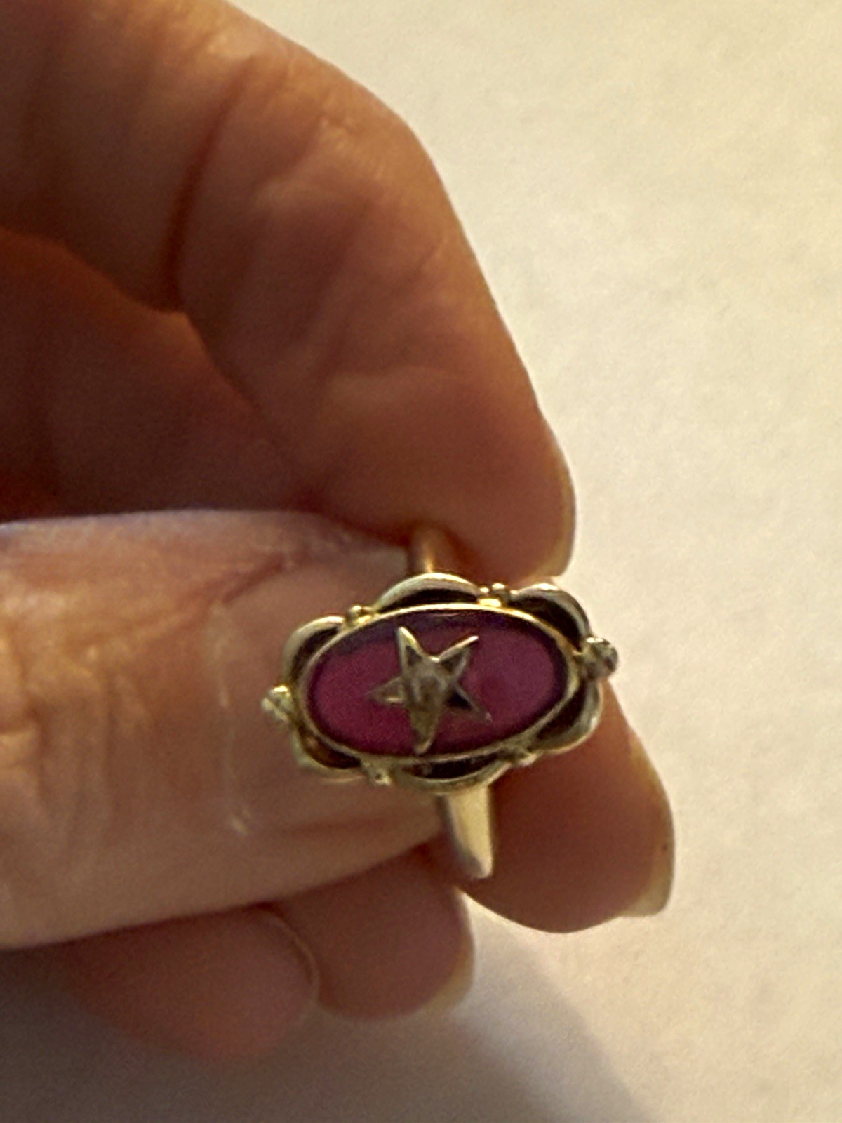 Vintage 10K gold Order of the Eastern Star ring sz 4.5 simulated ruby stone Vintage 10K gold Order of the Eastern Star ring sz 4.5 simulated ruby stone