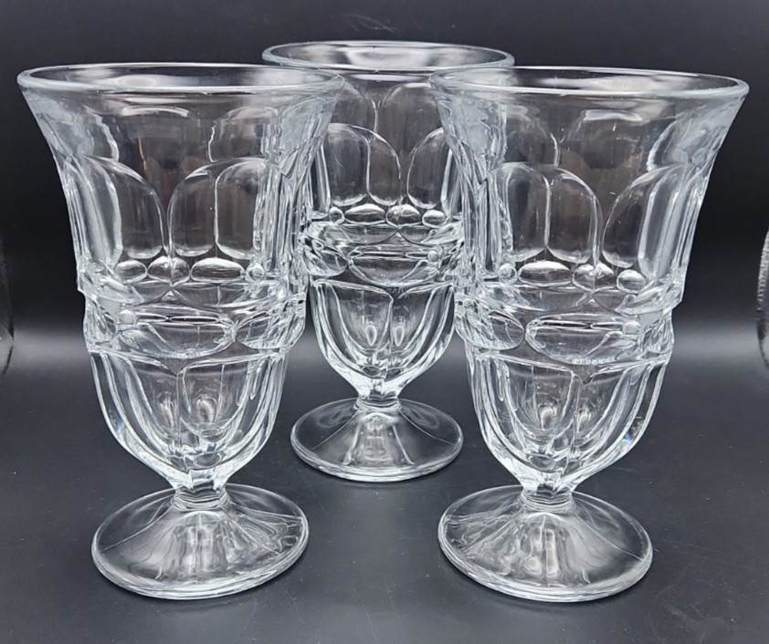 Vintage Henry Ford Museum Commissioned FOSTORIA ARGUS Iced Tea Glasses (3) 6.75\ Vintage Henry Ford Museum Commissioned FOSTORIA ARGUS Iced Tea Glasses (3) 6.75\