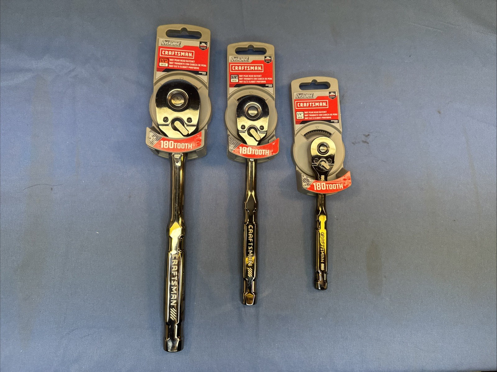 New Craftsman 3pc 180 Tooth Overdrive Ratchet Set 1/2\ New Craftsman 3pc 180 Tooth Overdrive Ratchet Set 1/2\