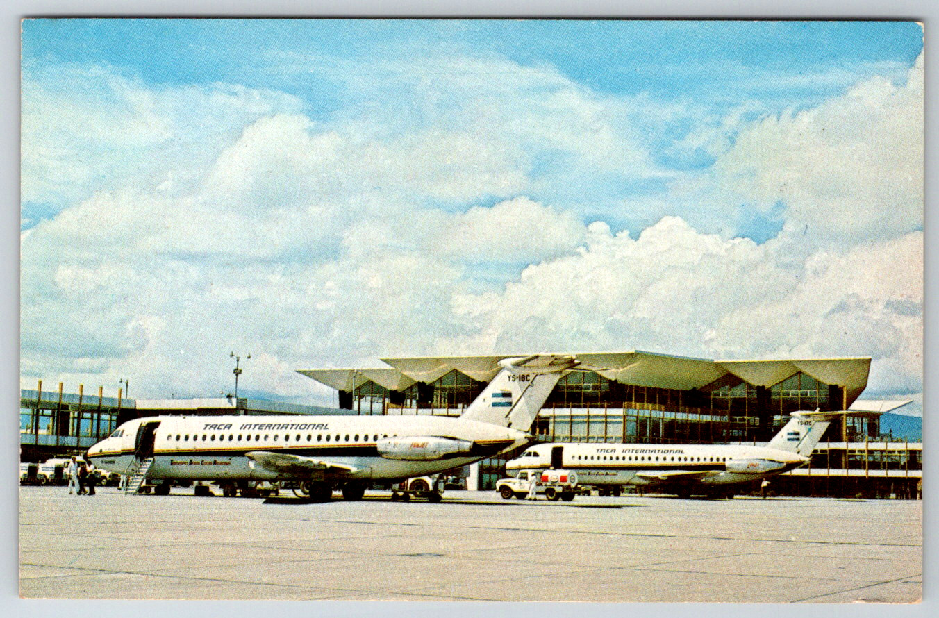 c1960s Aurora Airport Guatemala South America Taca Jets Vintage Postcard
