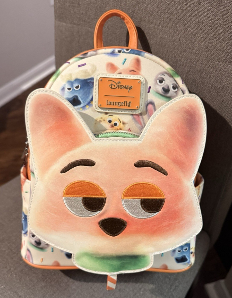 Disney Loungefly Zootopia 2, Nick Wilde Cotton Candy Mini Backpack - New