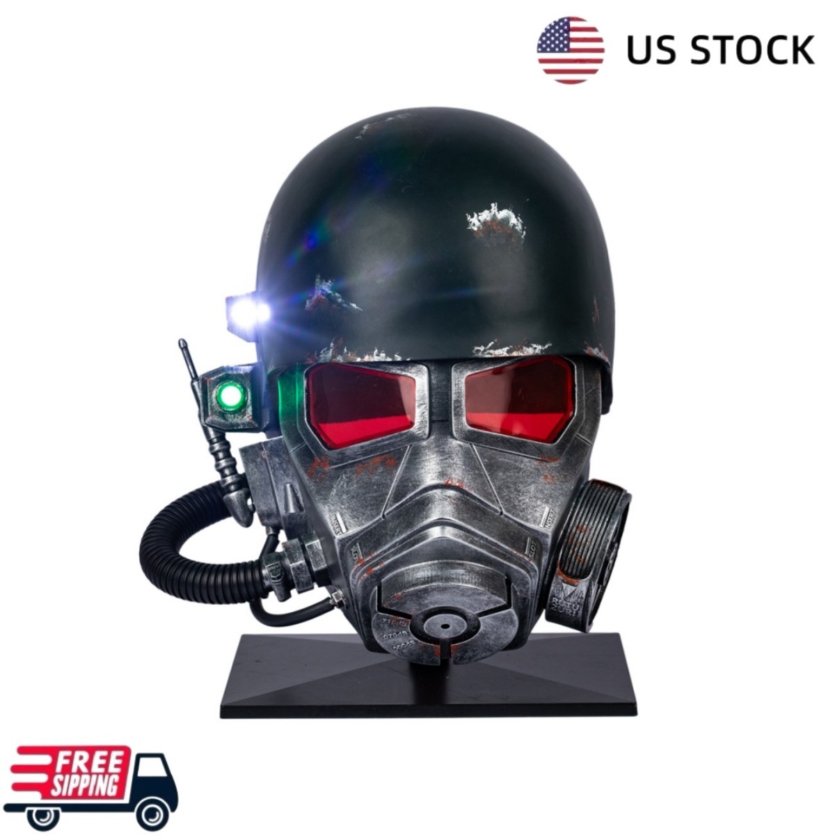 Fallout 4 NCR Veteran Ranger Helmet Cosplay LED Light Wearable Props US Stock