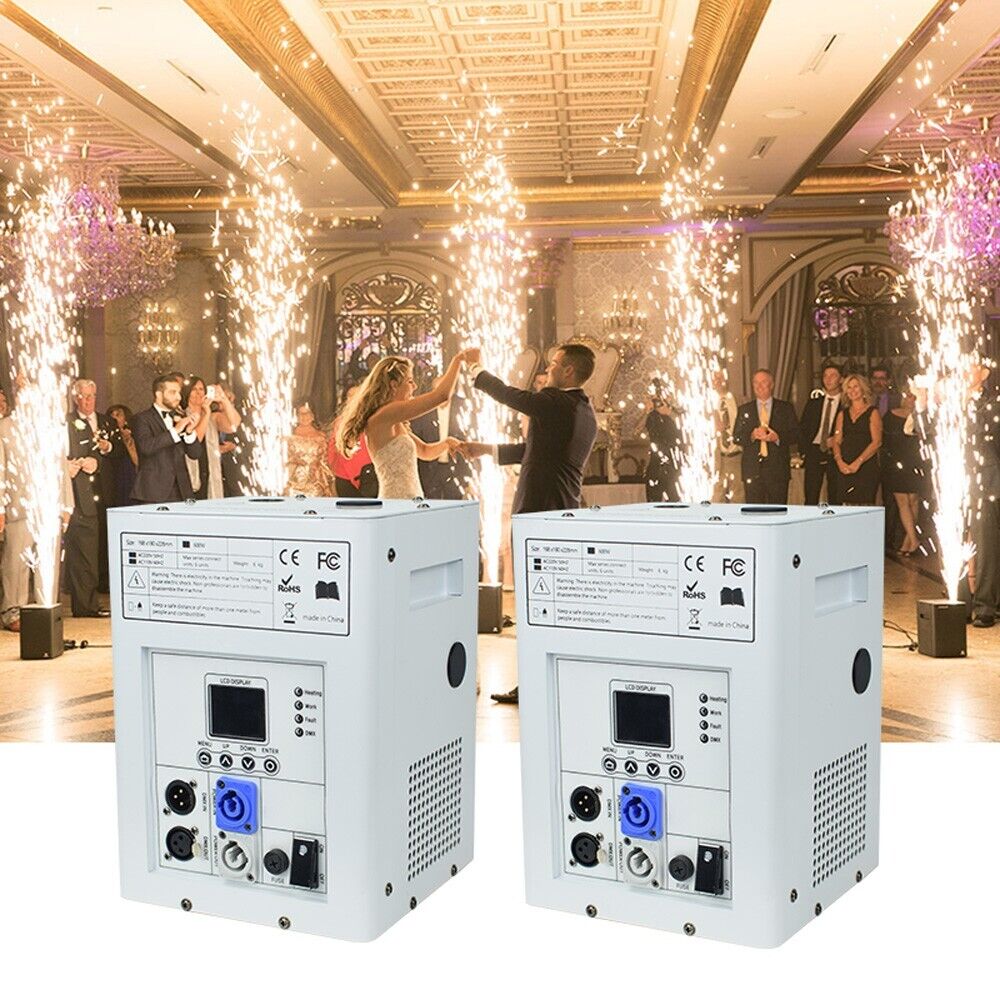 2PCS 750W White Cold Spark Machine Firework Stage Effect DMX For Wedding Party
