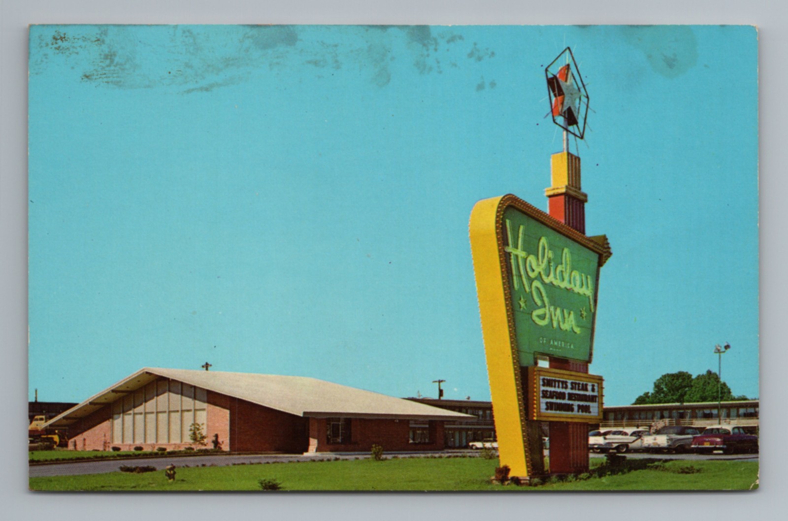 Holiday Inn of America Smittys Steak Swimming Pool Evansville Vintage Postcard Holiday Inn of America Smittys Steak Swimming Pool Evansville Vintage Postcard