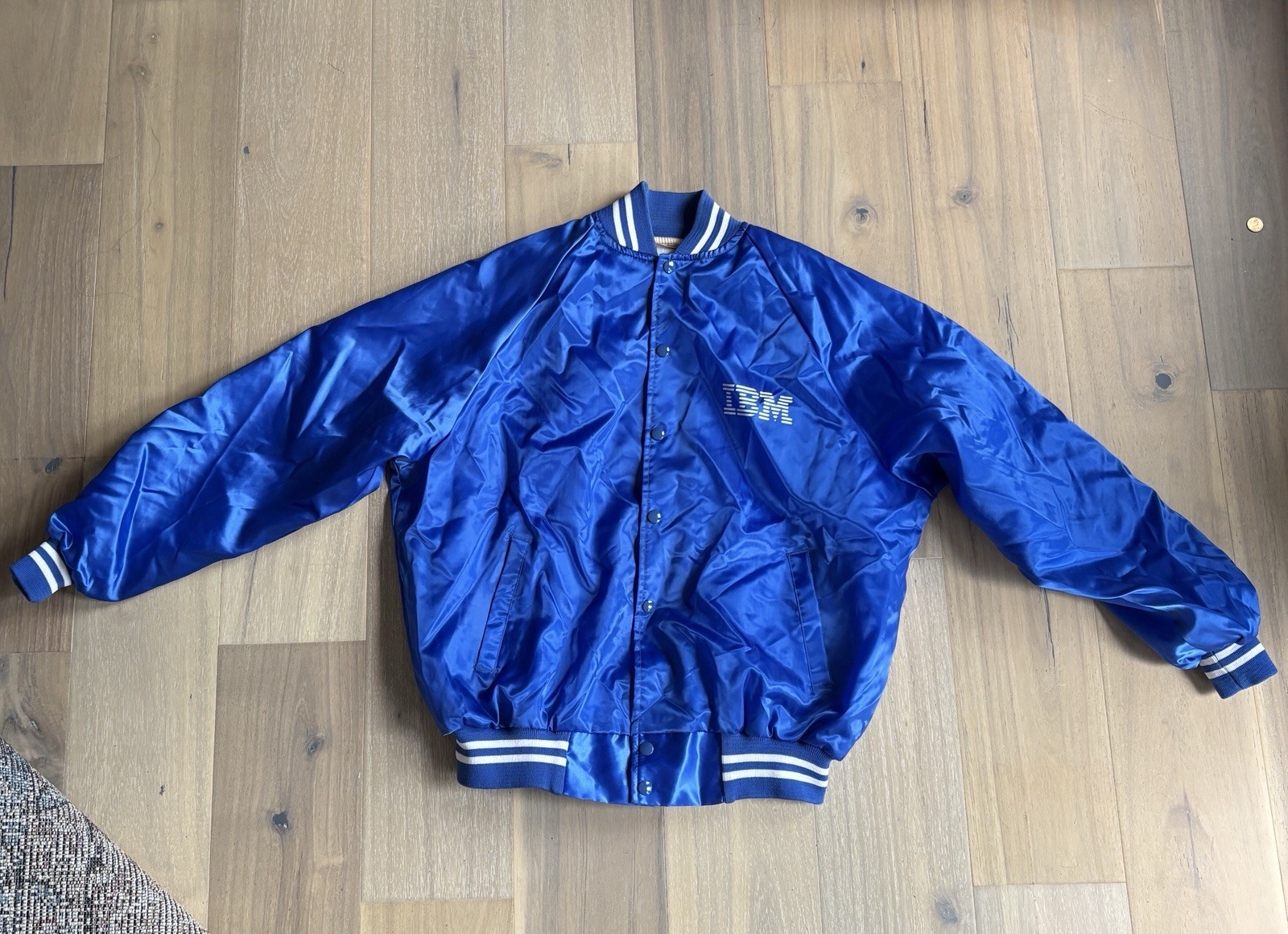 Vintage 1970s-1980s IBM Royal Blue Satin Nylon Jacket - Mint Vintage 1970s-1980s IBM Royal Blue Satin Nylon Jacket - Mint