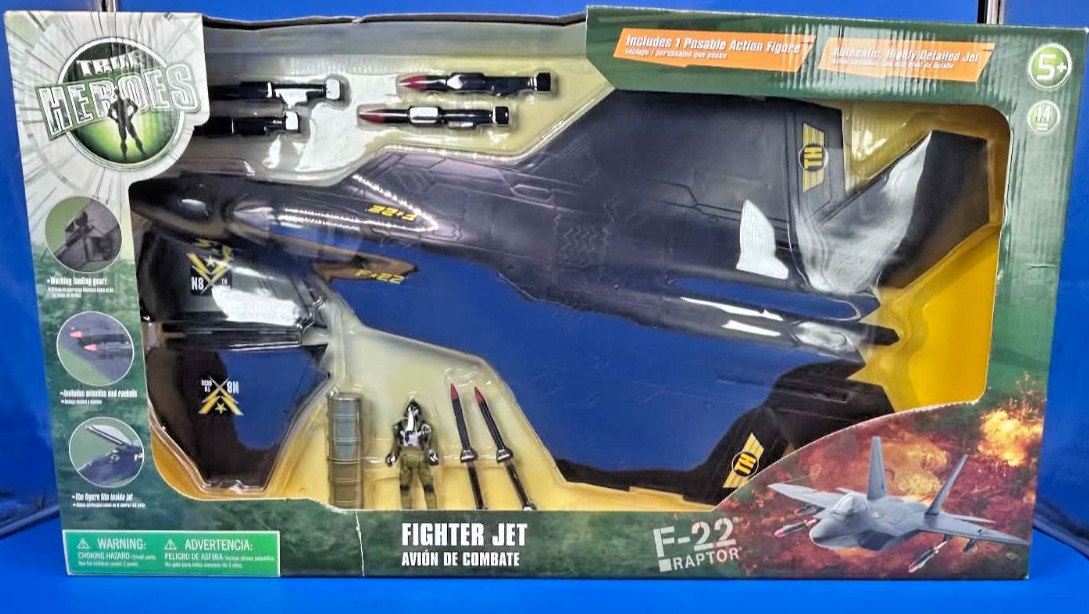 RARE Power Team Elite World Peacekeepers True Heroes Fighter Jet F22 Raptor MIB