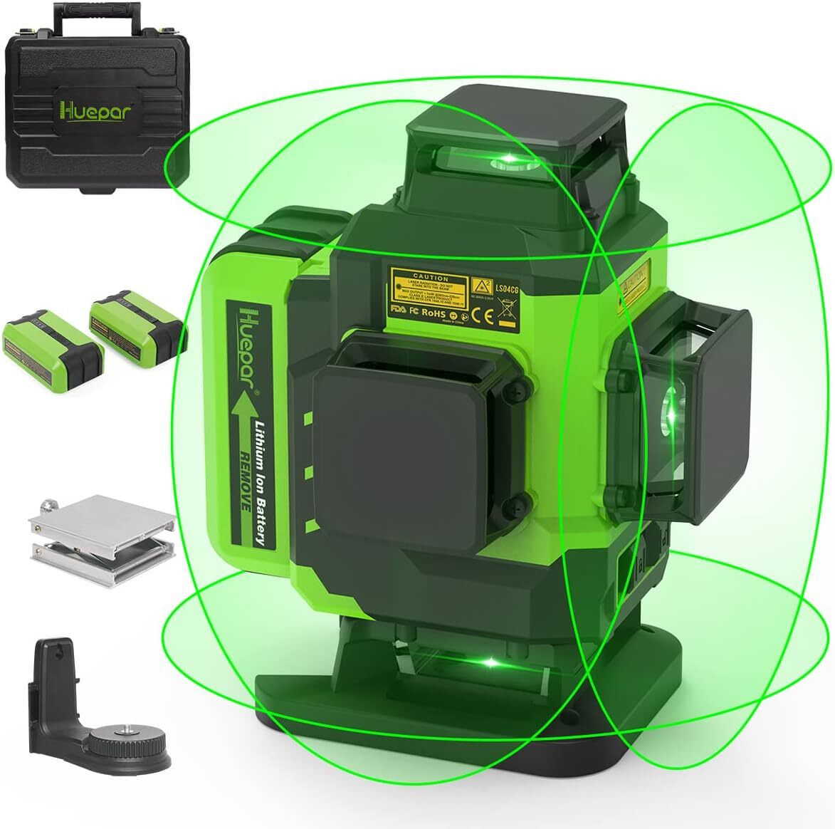 HUEPAR 16Lines Laser Level Self-Leveling Green +2 Li-ion Batteries+Hard Carry HUEPAR 16Lines Laser Level Self-Leveling Green +2 Li-ion Batteries+Hard Carry