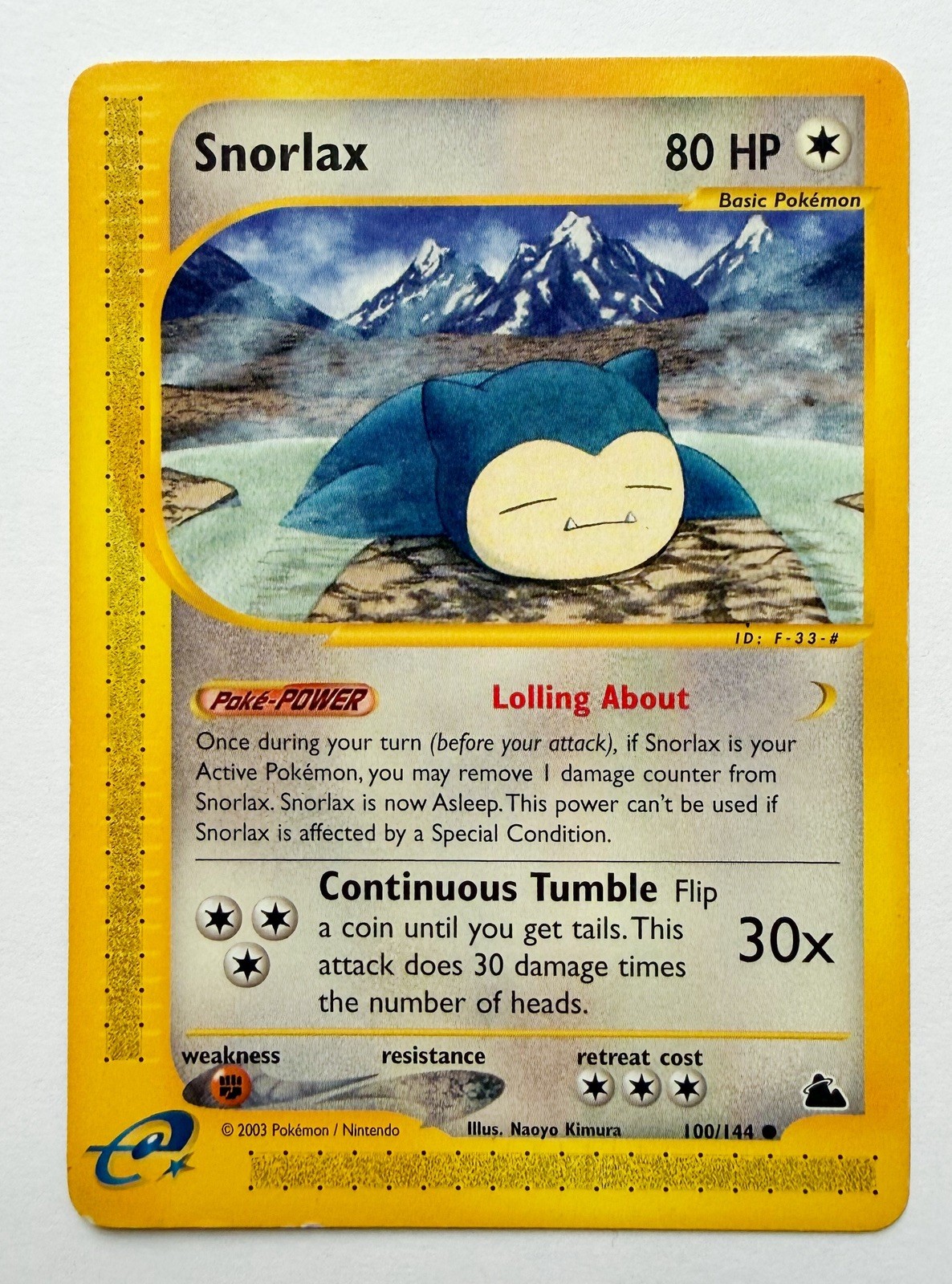 🏔️ 🏔️ Snorlax Regular 100/144 Skyridge E Reader 🏔️ 🏔️ 