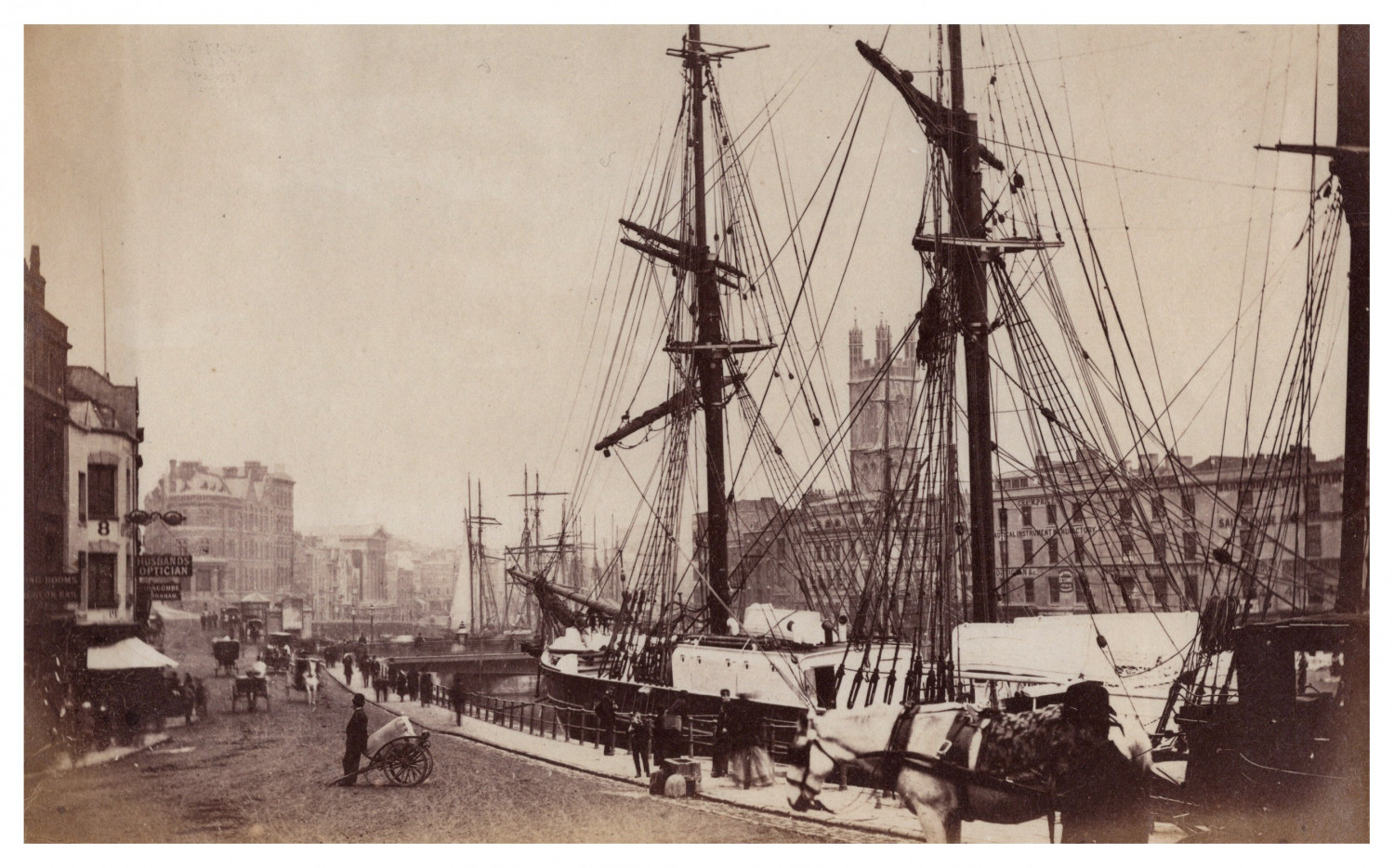 England, Bristol, Parade of St Augustines, Vintage Print, ca.1880 Print came