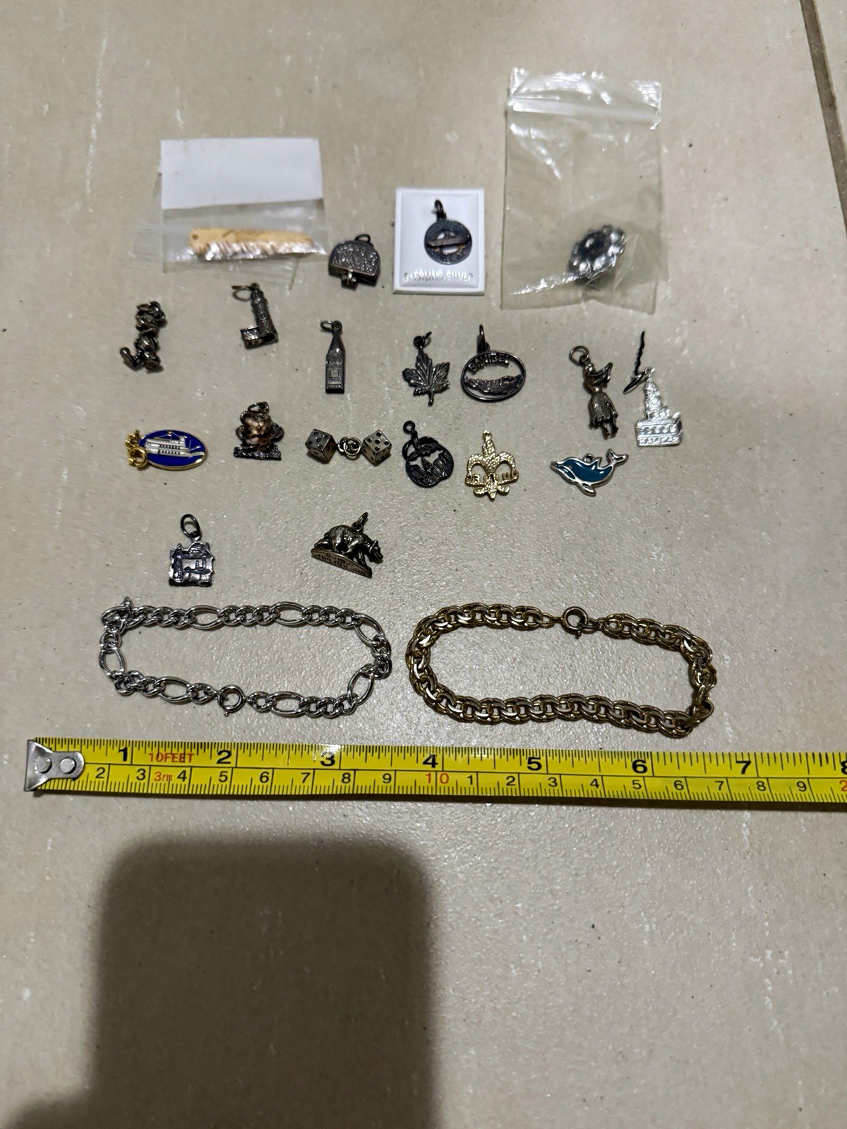 Vintage Estate Jewelry Charm Lot Mickey Mouse Travel Souvenir Bracelets Dice Mix Vintage Estate Jewelry Charm Lot Mickey Mouse Travel Souvenir Bracelets Dice Mix