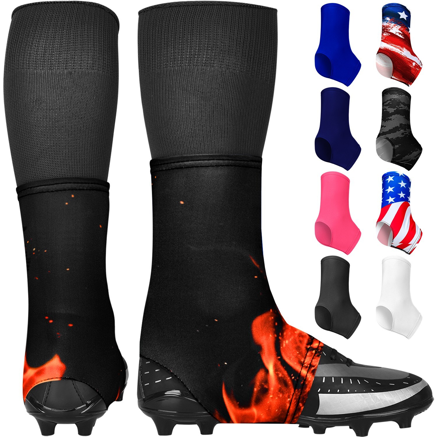 Exxact Sports Spats Football Cleat Covers for Men & Boys to Cover Laces