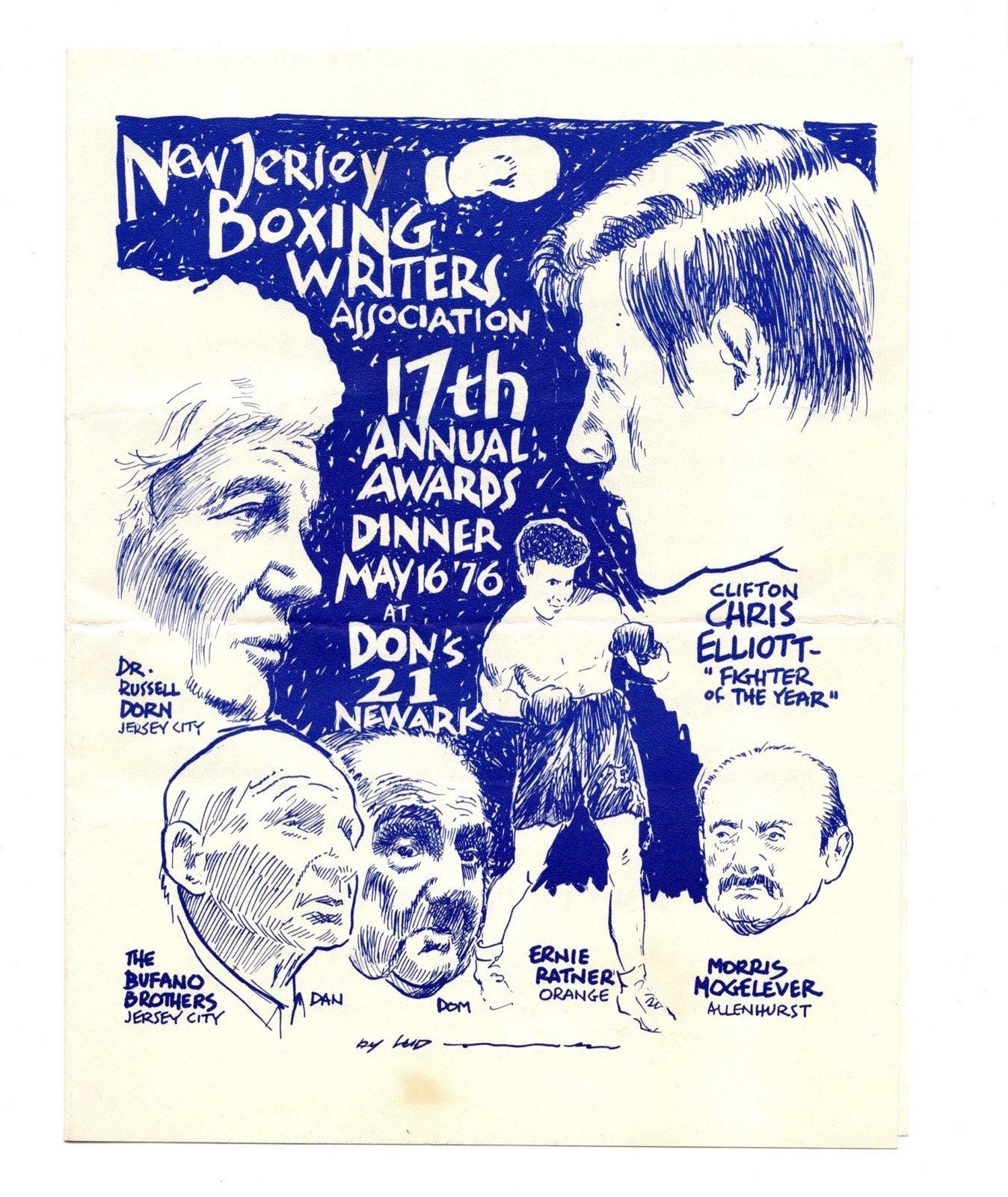 RARE 1976 NJ Boxing Writers Awards Program Joe Frazier Braddock Walcott Wepner RARE 1976 NJ Boxing Writers Awards Program Joe Frazier Braddock Walcott Wepner