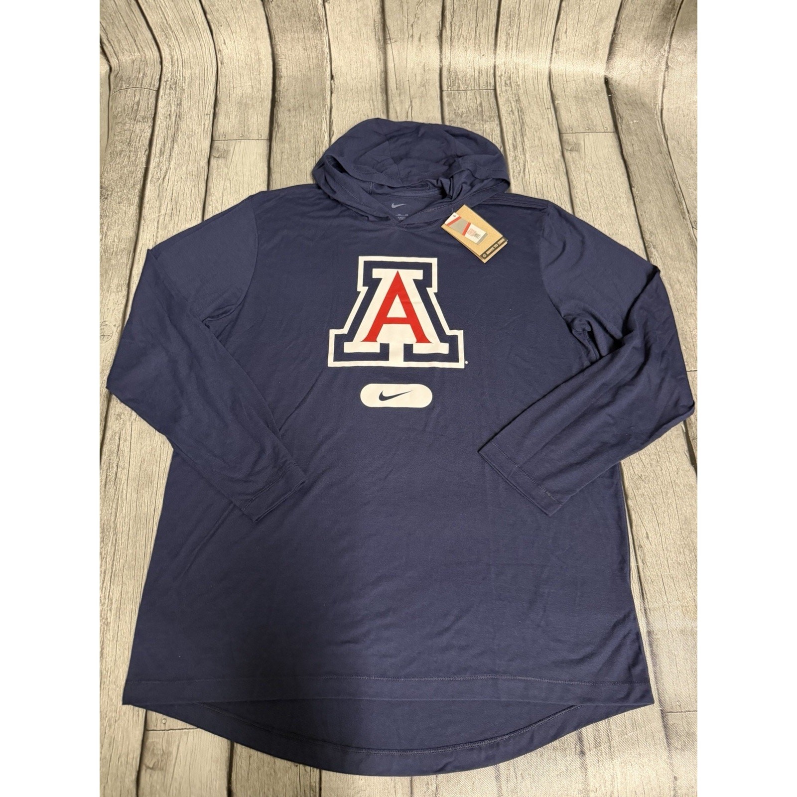 NWT Mens Nike Arizona Wildcats Primetime Tri-Blend Dri-FIT LS Hoodie T-Shirt XL NWT Mens Nike Arizona Wildcats Primetime Tri-Blend Dri-FIT LS Hoodie T-Shirt XL