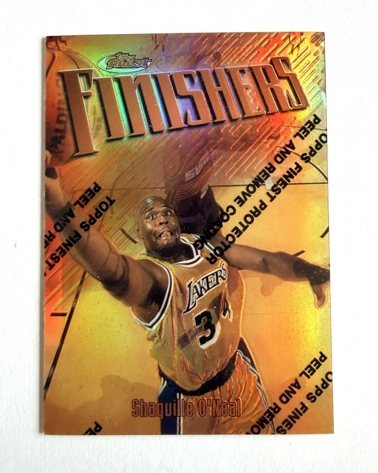 1997 Topps Finishers Shaquille O'Neal Basketball Lakers #50 REFRACTOR W/COATING