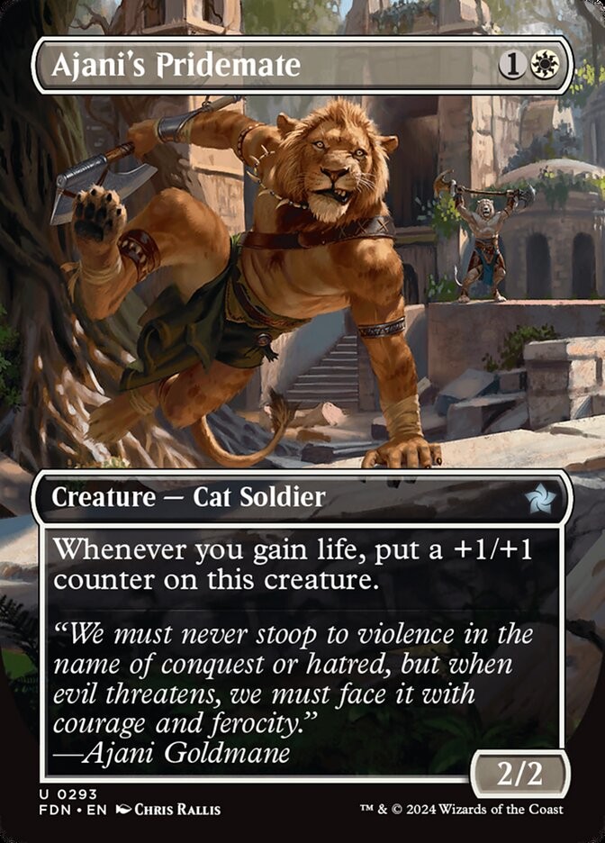 Ajani\'s Pridemate (Borderless) 293 U FDN MTG NM