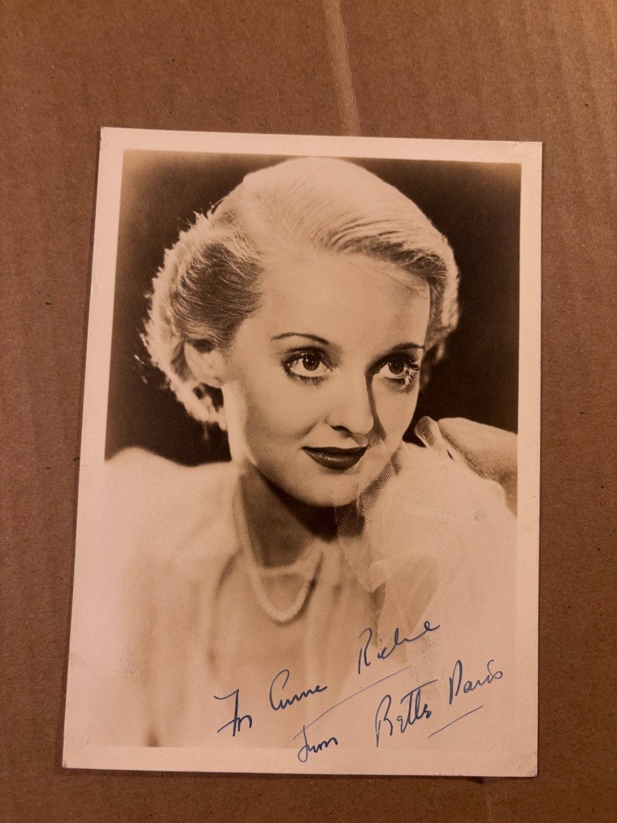 Bette Davis Terrific Very Rare Very Early Autographed Photo 30s