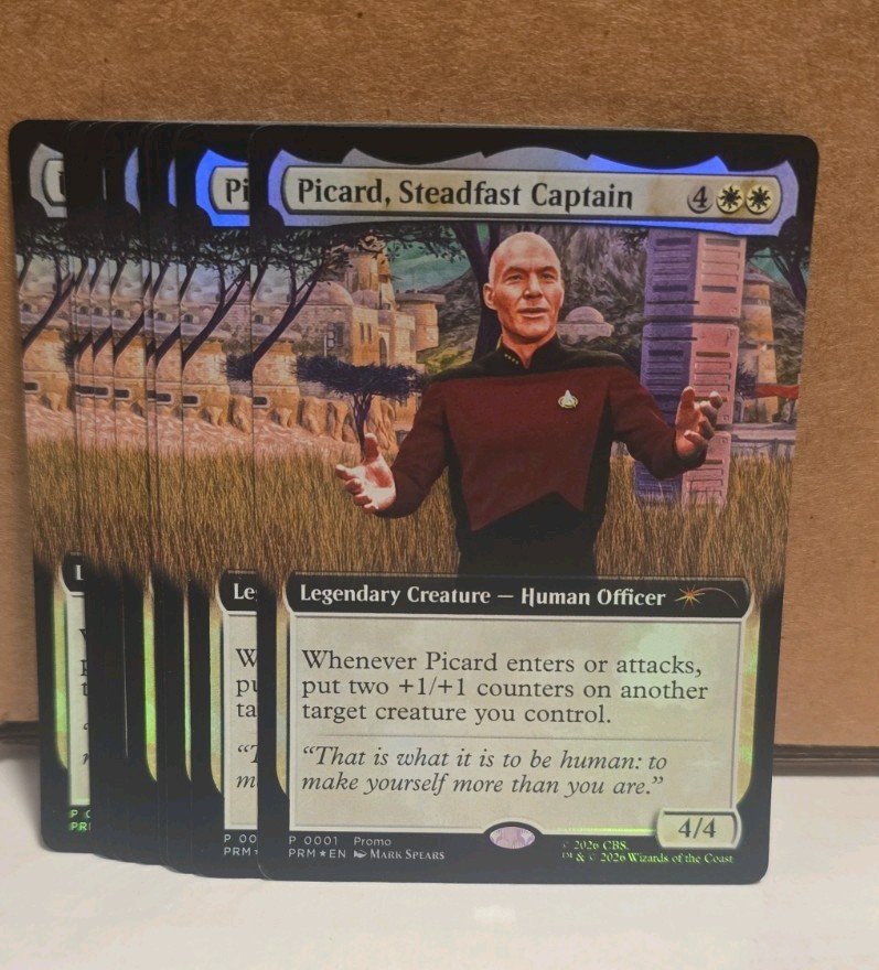 Star Trek MTG Promo Magic Card: Picard Steadfast Captain P 0001 Foil ST60 Movie