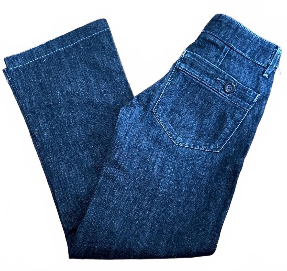 Vintage Gap 2008 Low Rise Wide Leg Trouser Jeans Dark Wash Stretch Y2K 25