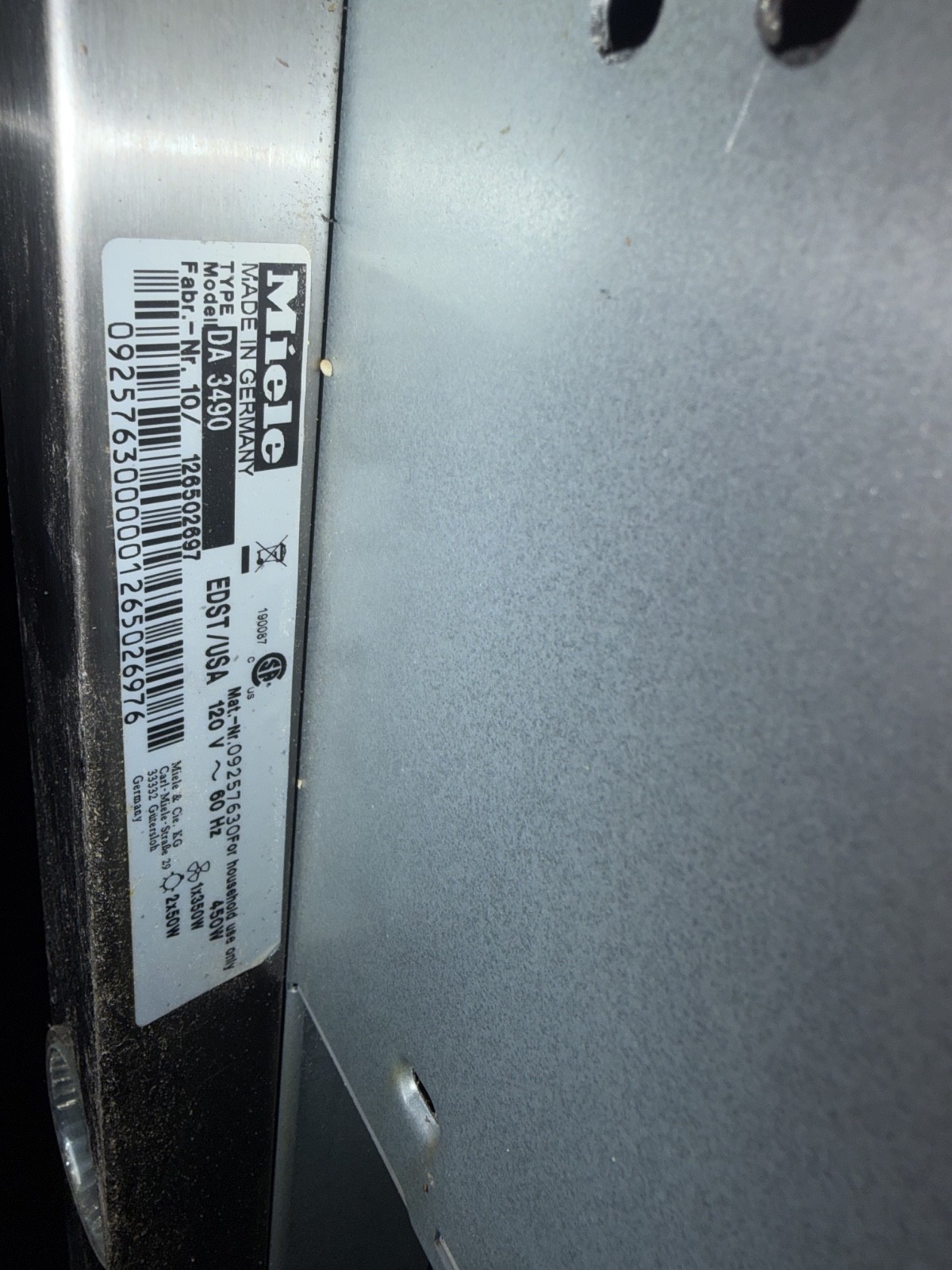 Miele DA3490 Built-In Range Hood