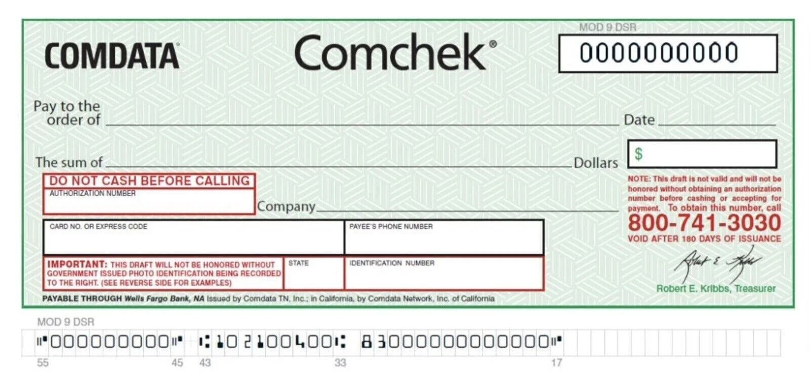 BLANK Green COMDATA Comchek - Size 50 Pack - COMCHECKS *FREE SHIPPING* BLANK Green COMDATA Comchek - Size 50 Pack - COMCHECKS *FREE SHIPPING*