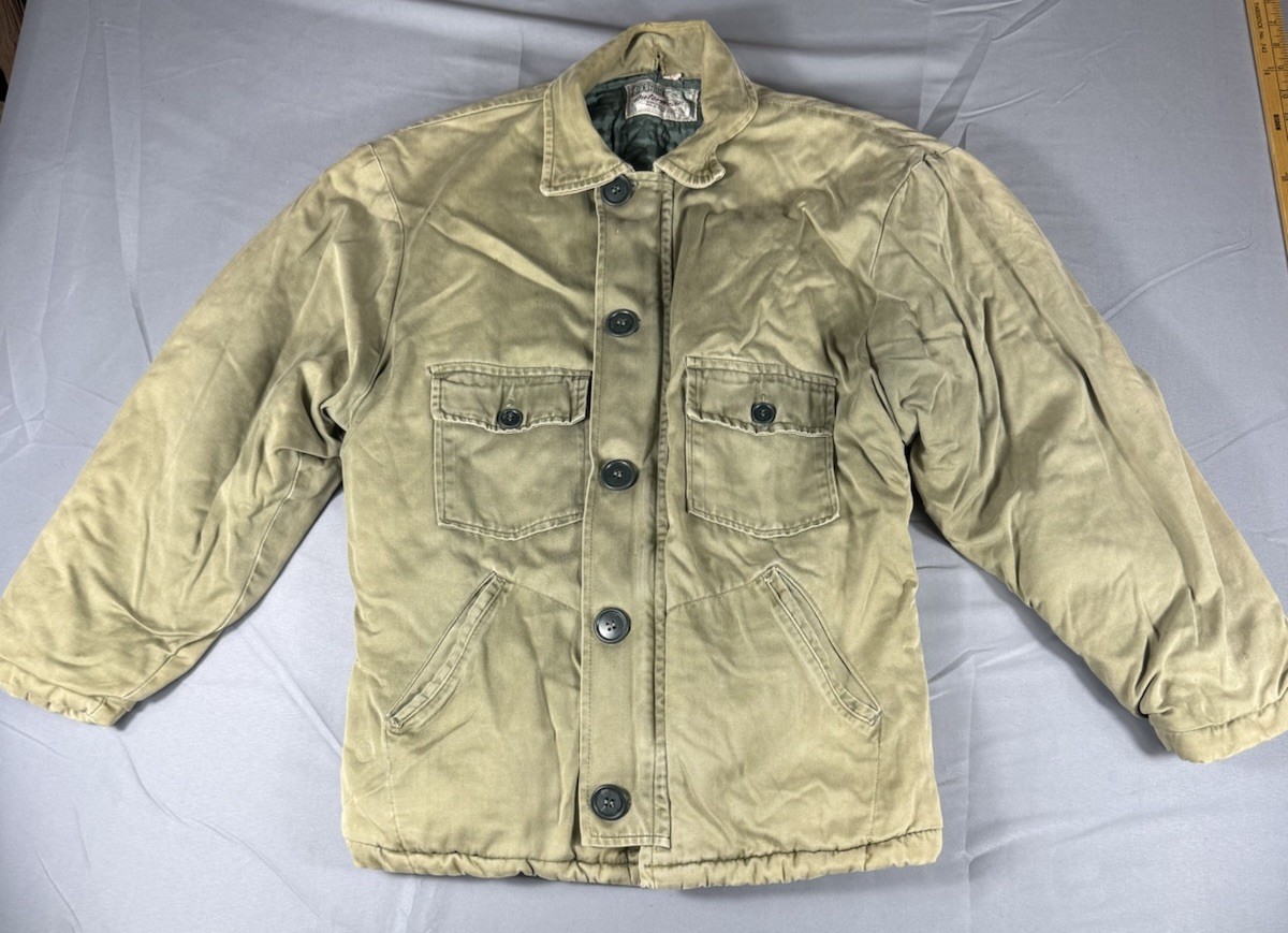 Vintage 50s Big Smith Sanforized Duck Canvas Distressed Lined Work Jacket