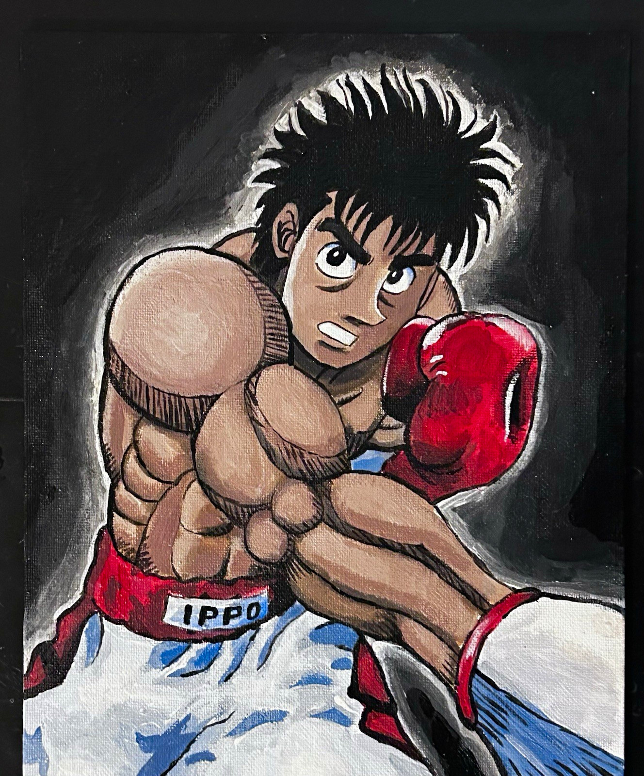 Hajime No Ippo- HAND PAINTED portrait of Ippo Makunouchi- fan made art 10x8in Hajime No Ippo- HAND PAINTED portrait of Ippo Makunouchi- fan made art 10x8in