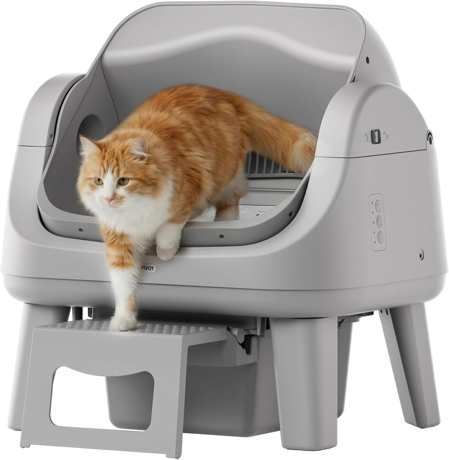 Petpivot Open Top Self Cleaning Cat Litter Box, Automatic Litter Box with 7 Pair