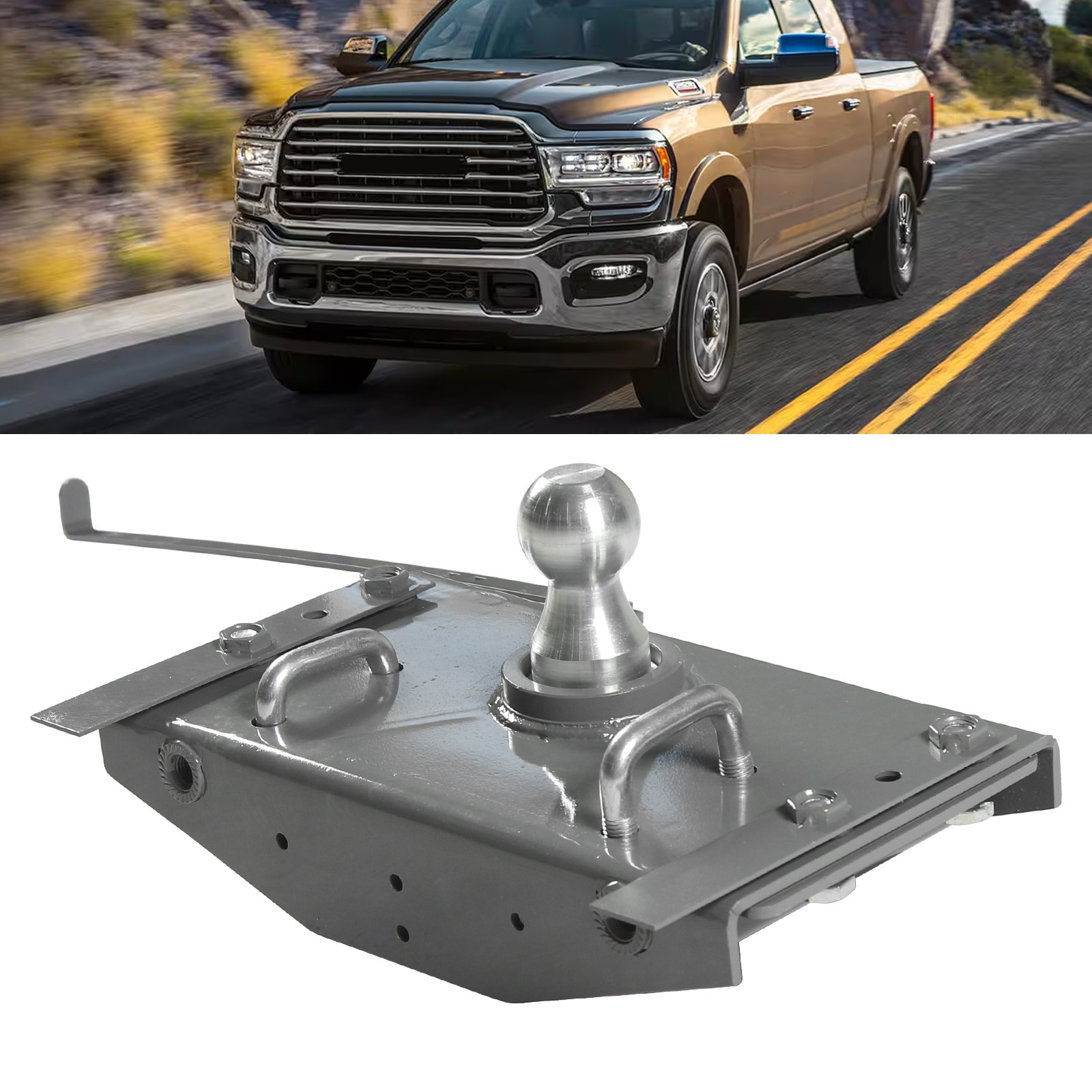 New Gooseneck 5th Wheel Hitch System Fit For 2019-2024 Dodge Ram 2500 3500