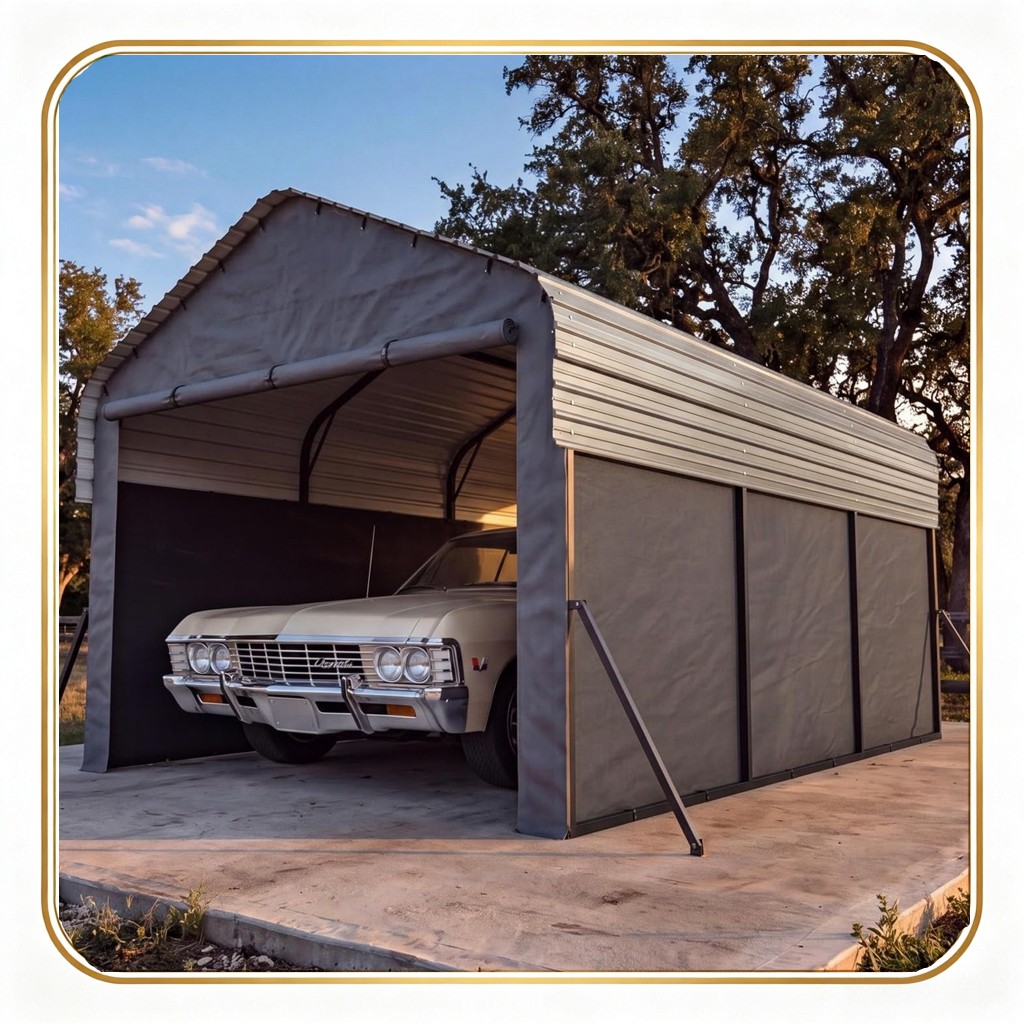 10x15ft Car Shelter Metal Carport Enclosed Car Ports Heavy Duty Storage Outdoor