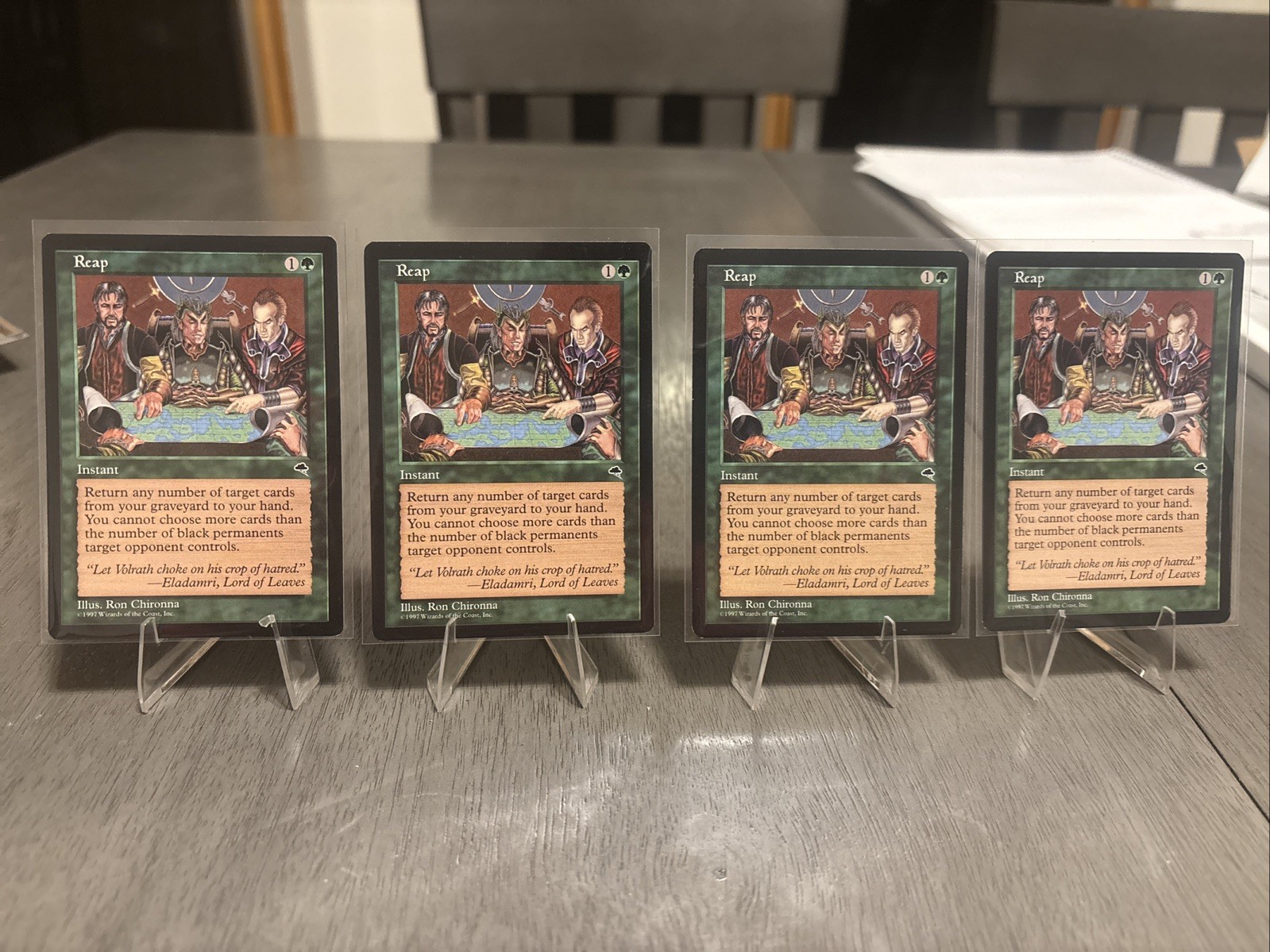 4 x REAP Cards from Tempest Magic the Gathering 1997 MTG Vintage Green 4 x REAP Cards from Tempest Magic the Gathering 1997 MTG Vintage Green