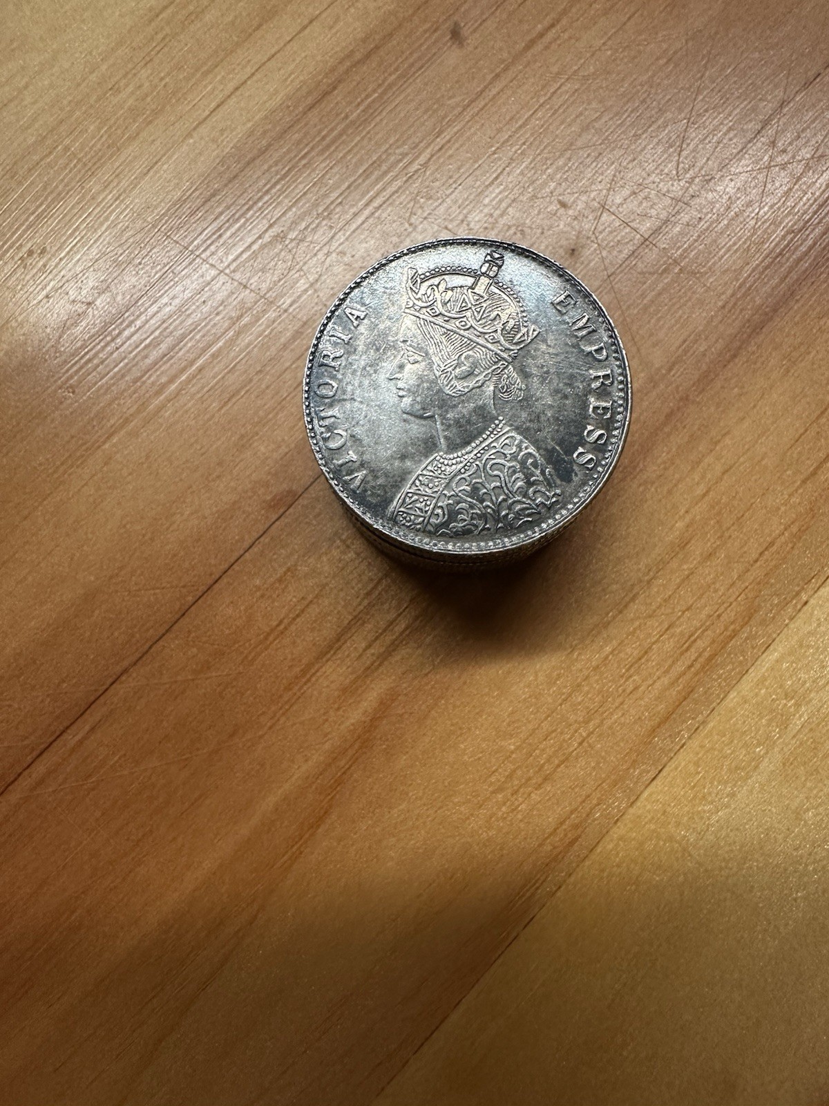 RARE 1876 British Colonial Victoria Express Silver Pill/Snuff Box .917