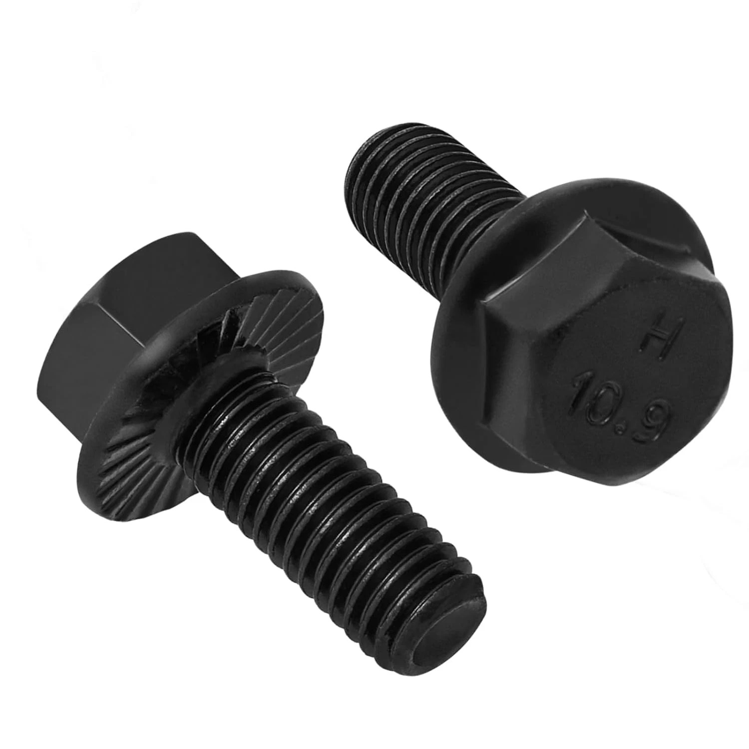 60PCS M6-1.0 x 12mm Flanged Hex Head Bolts Black Zinc Alloy Steel Class 60PCS M6-1.0 x 12mm Flanged Hex Head Bolts Black Zinc Alloy Steel Class